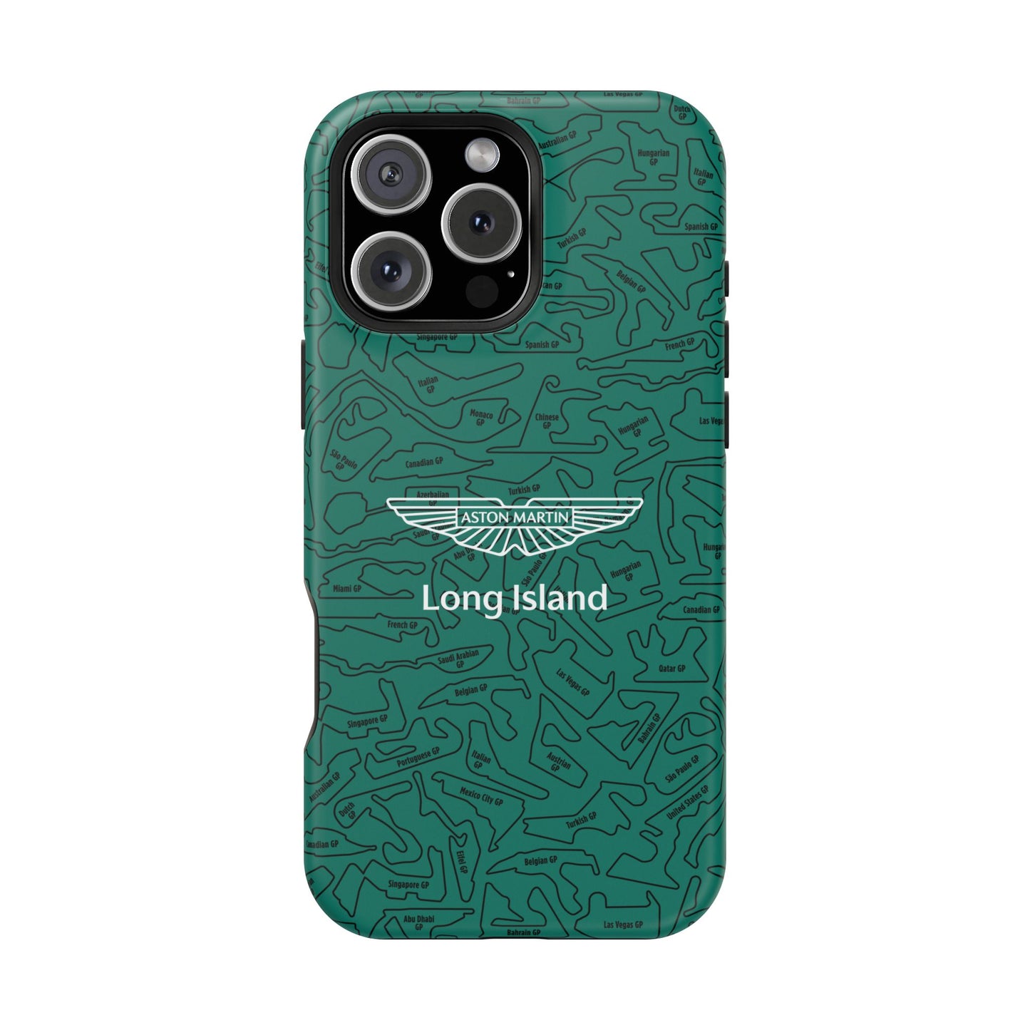 Aston Martin Long Island F1 race Track Inspired Impact-Resistant Phone Case