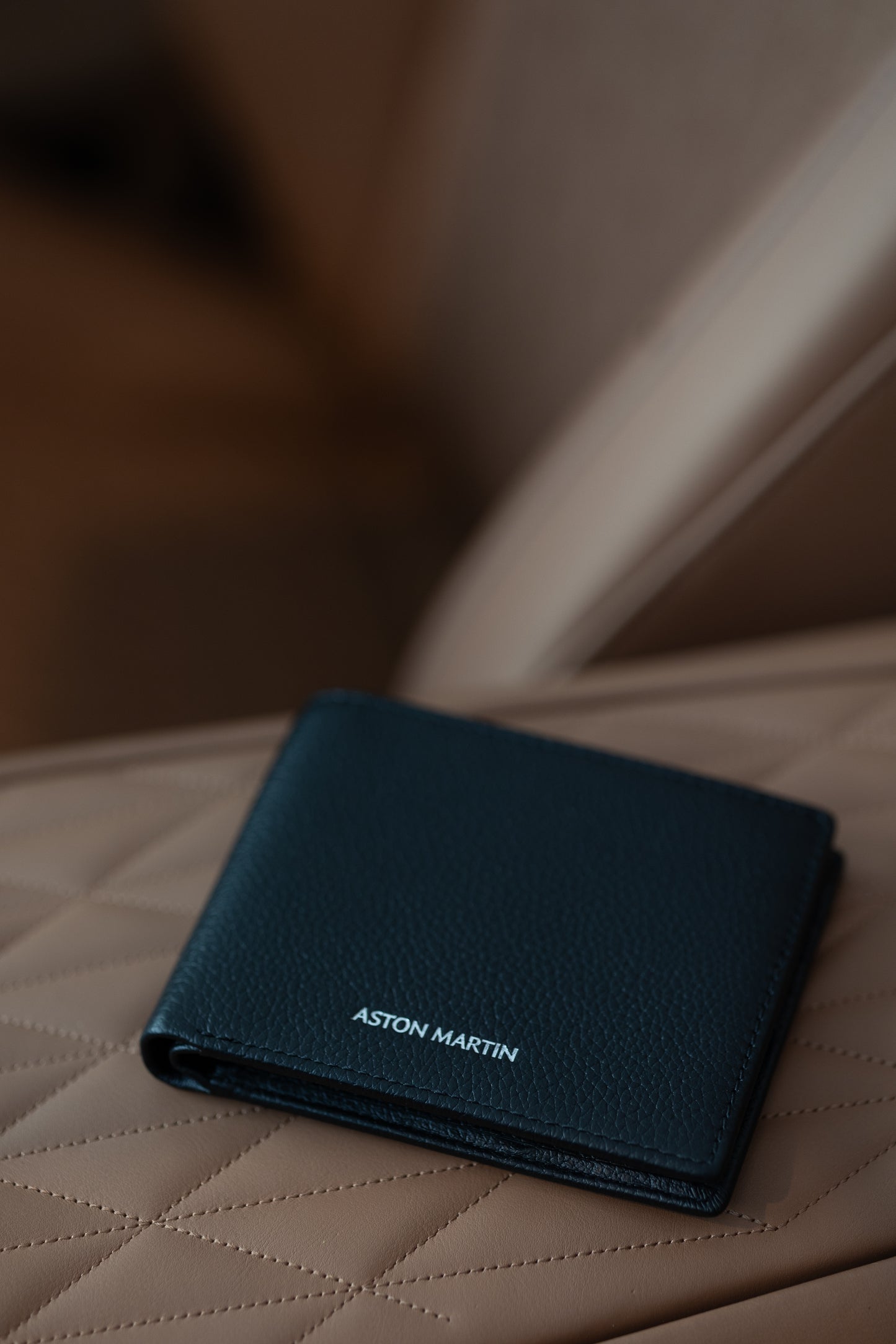 Aston Martin Bi-Fold Wallet in Classic Black color.