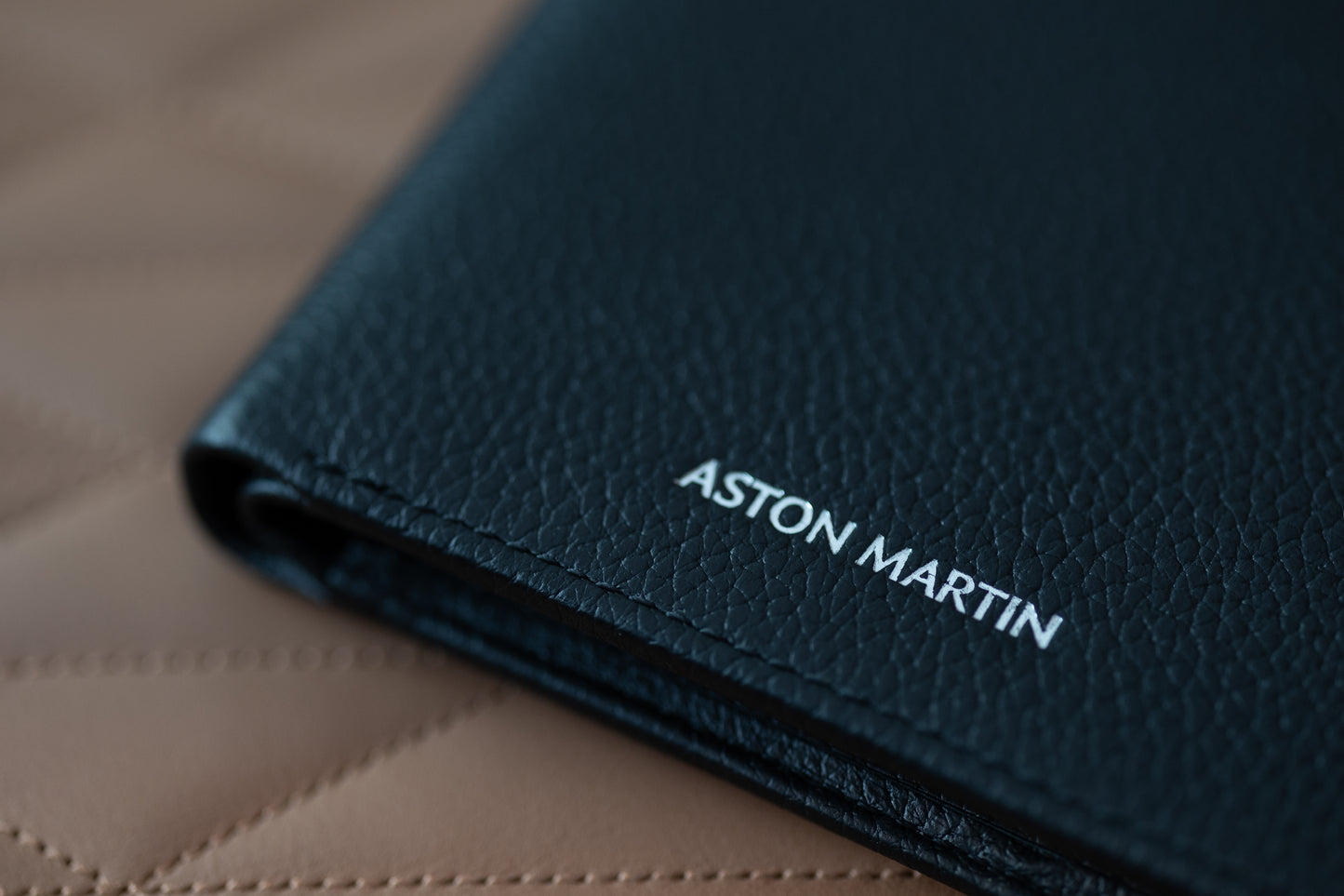 Aston Martin Bi-Fold Wallet in Classic Black color.