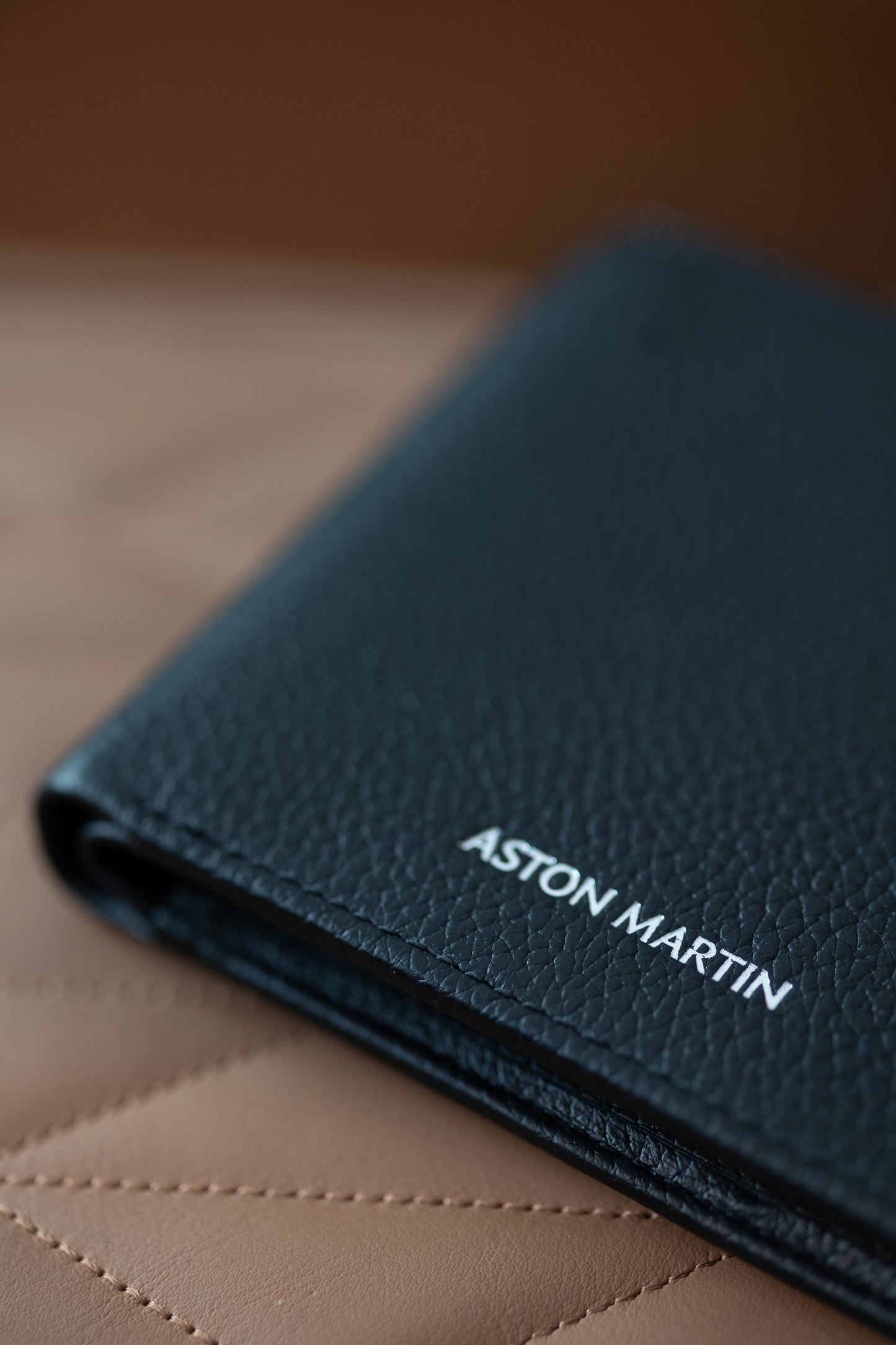 Aston Martin Bi-Fold Wallet in Classic Black color.
