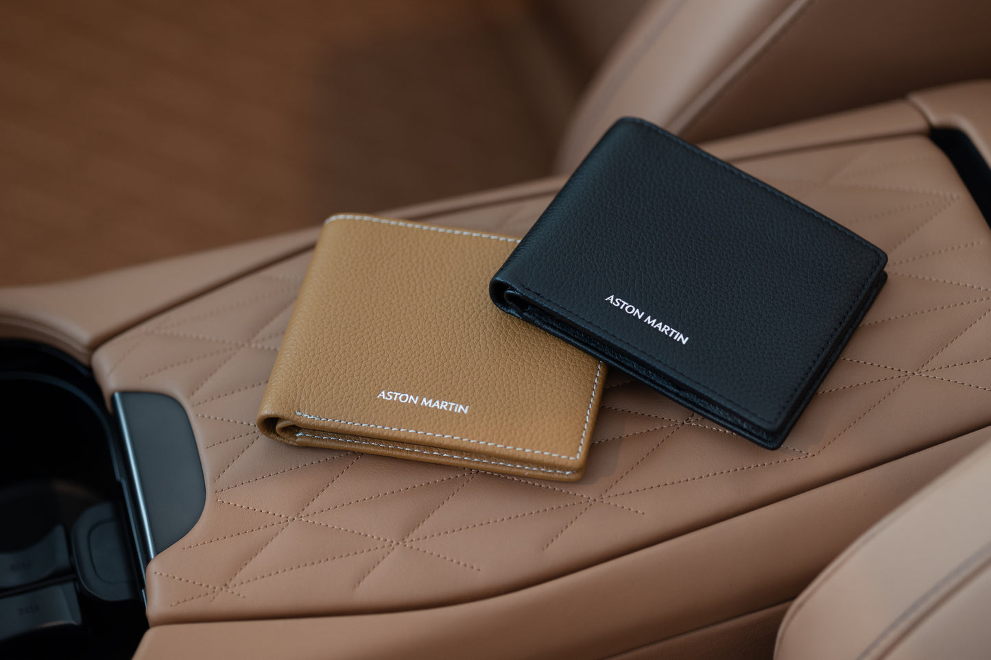 Aston Martin Bi-Fold Wallet in Classic Black color.