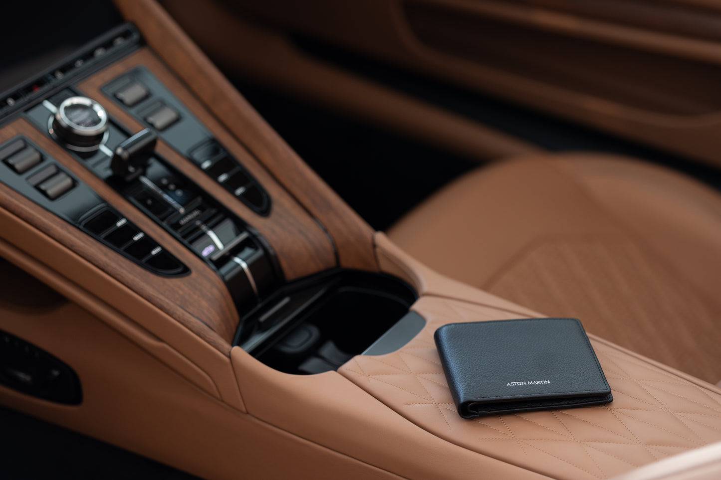 Aston Martin Bi-Fold Wallet in Classic Black color.