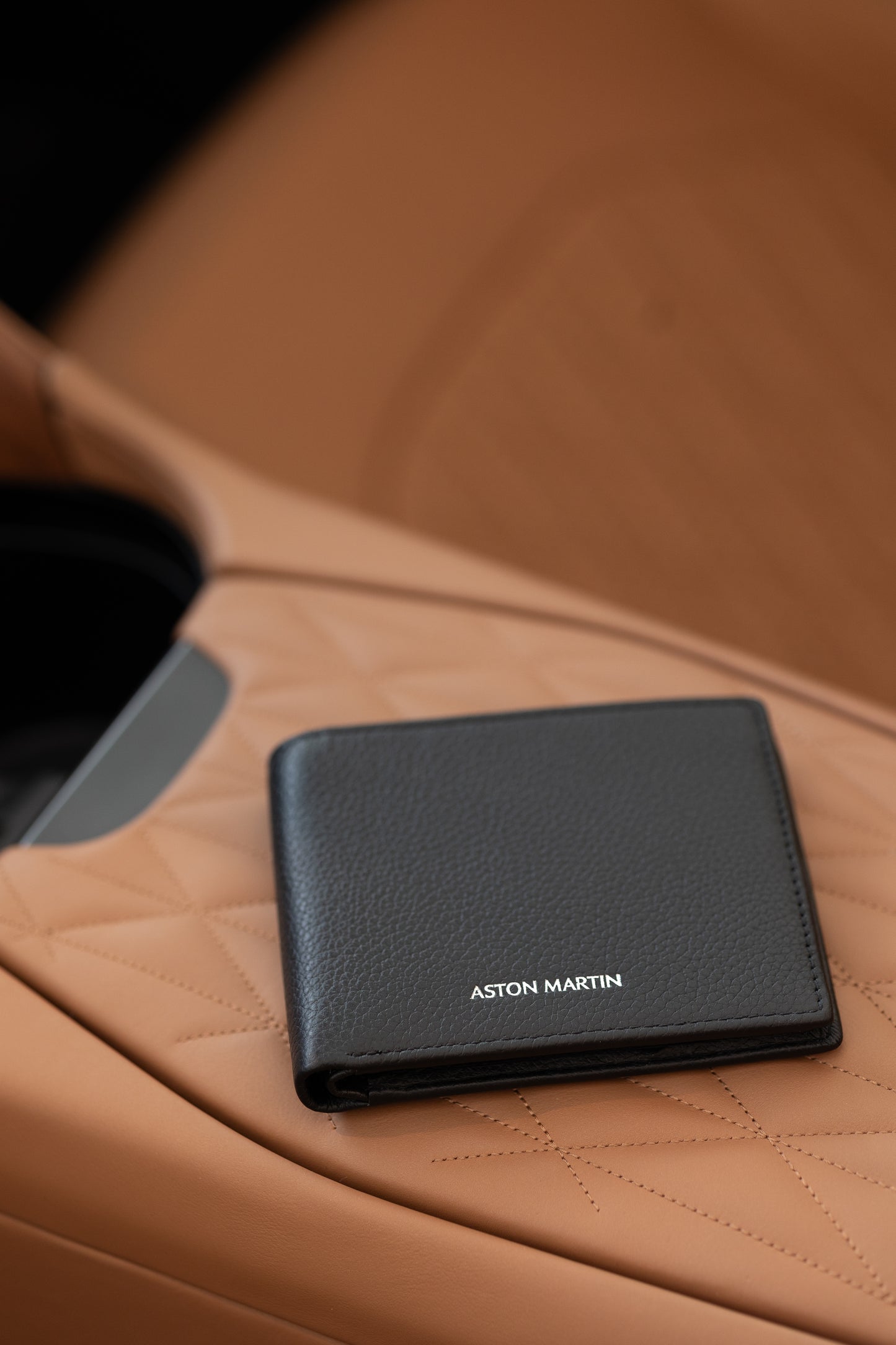Aston Martin Bi-Fold Wallet in Classic Black color.