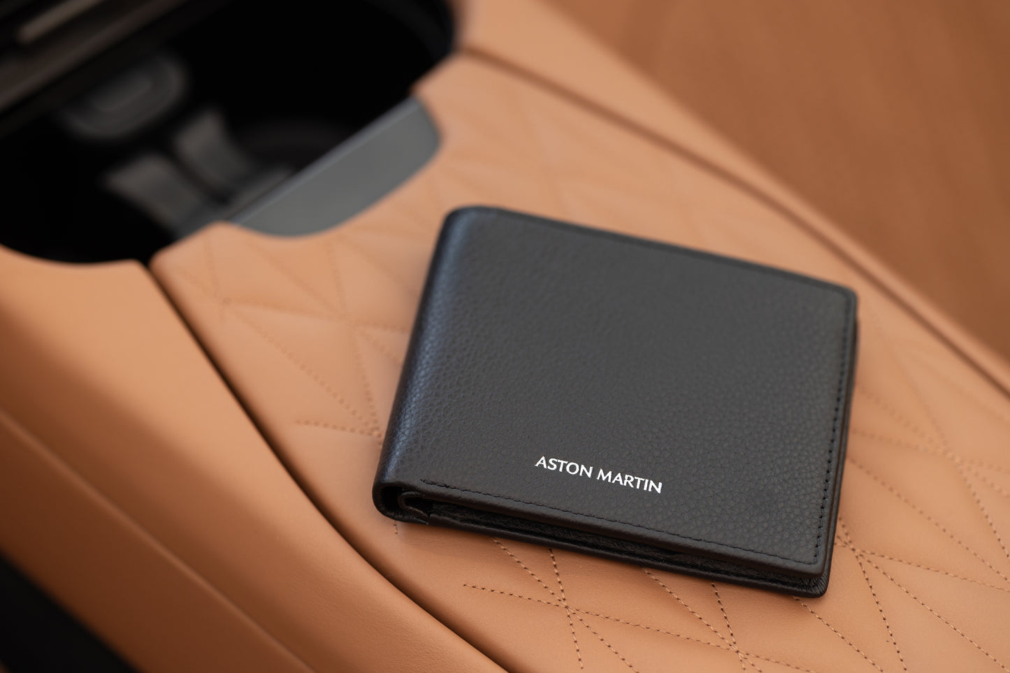 Aston Martin Bi-Fold Wallet in Classic Black color.