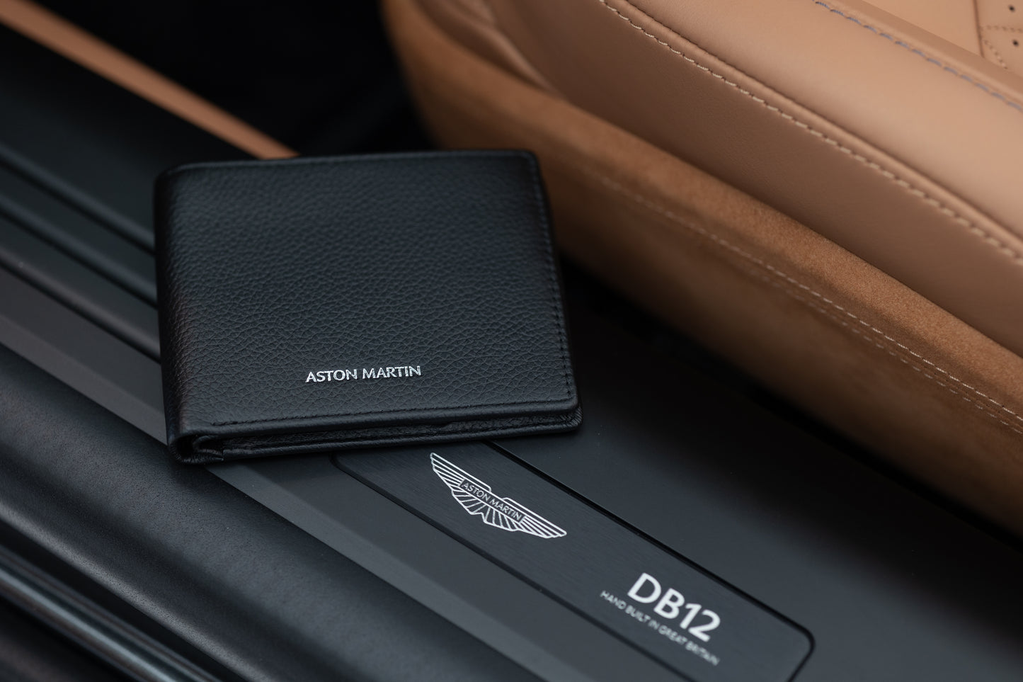 Aston Martin Bi-Fold Wallet in Classic Black color.