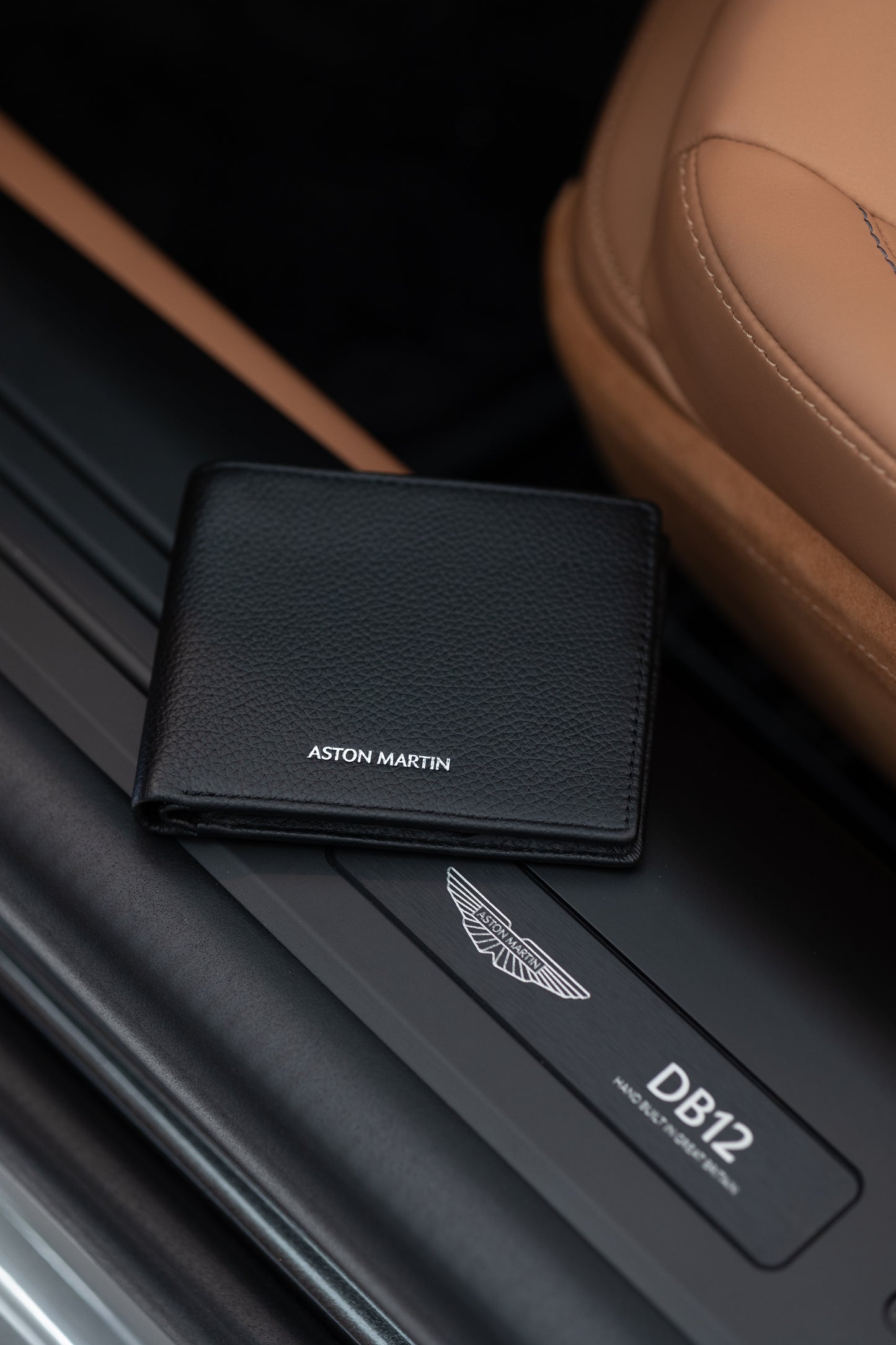 Aston Martin Bi-Fold Wallet in Classic Black color.