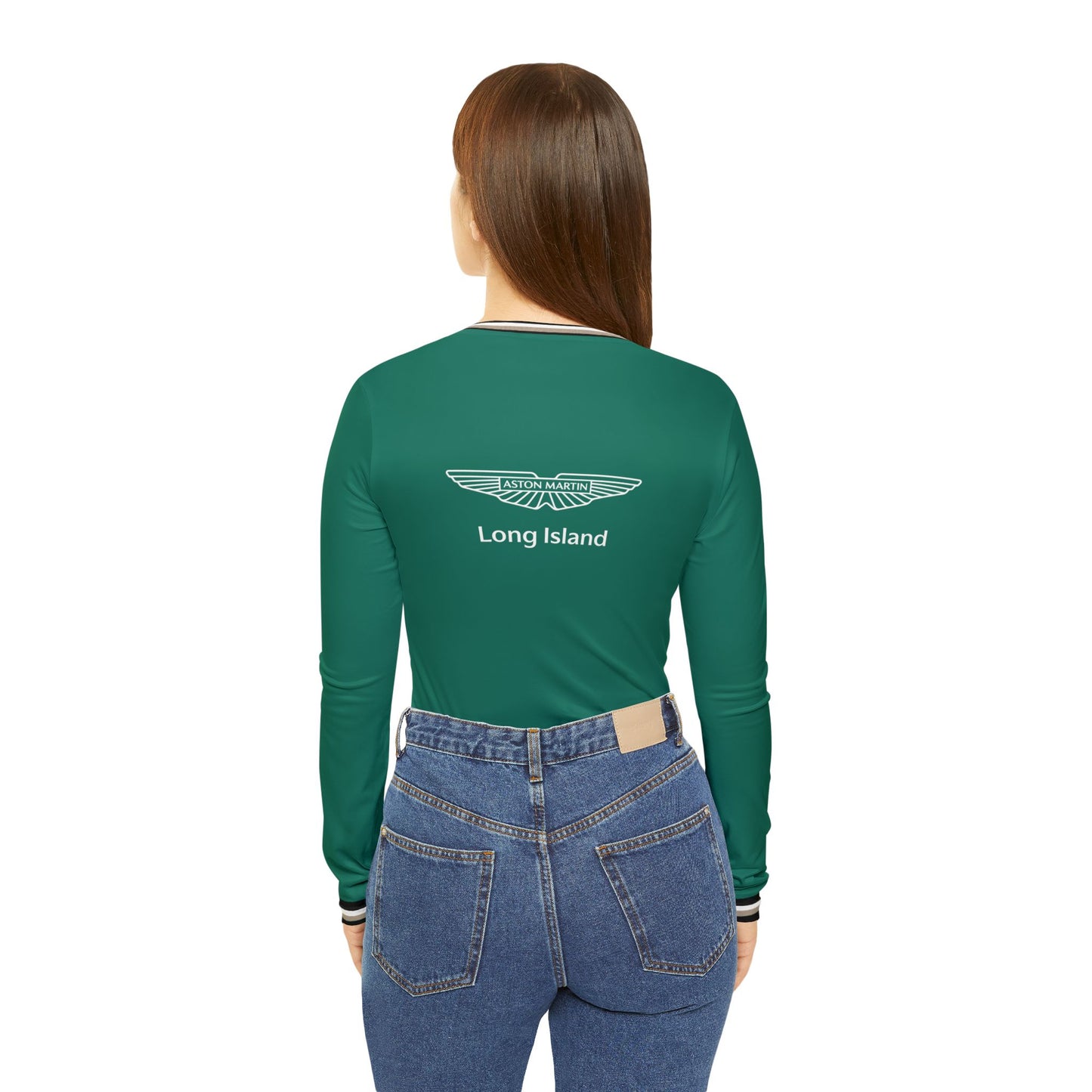 Aston Martin Long Island Long Sleeve V-Neck Shirt Performance Top for Women