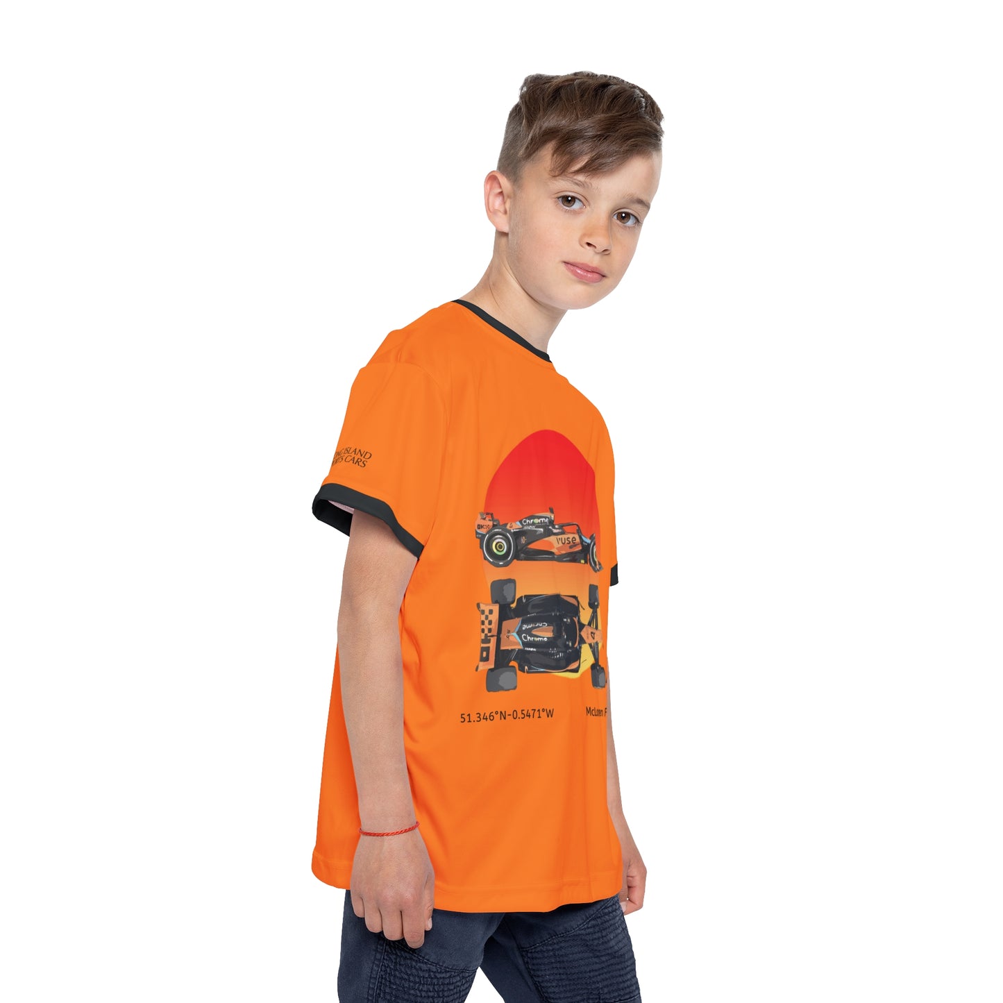 Kids Sports Jersey - McLaren Formula 1 inspired Design for Young Speed Enthusiasts