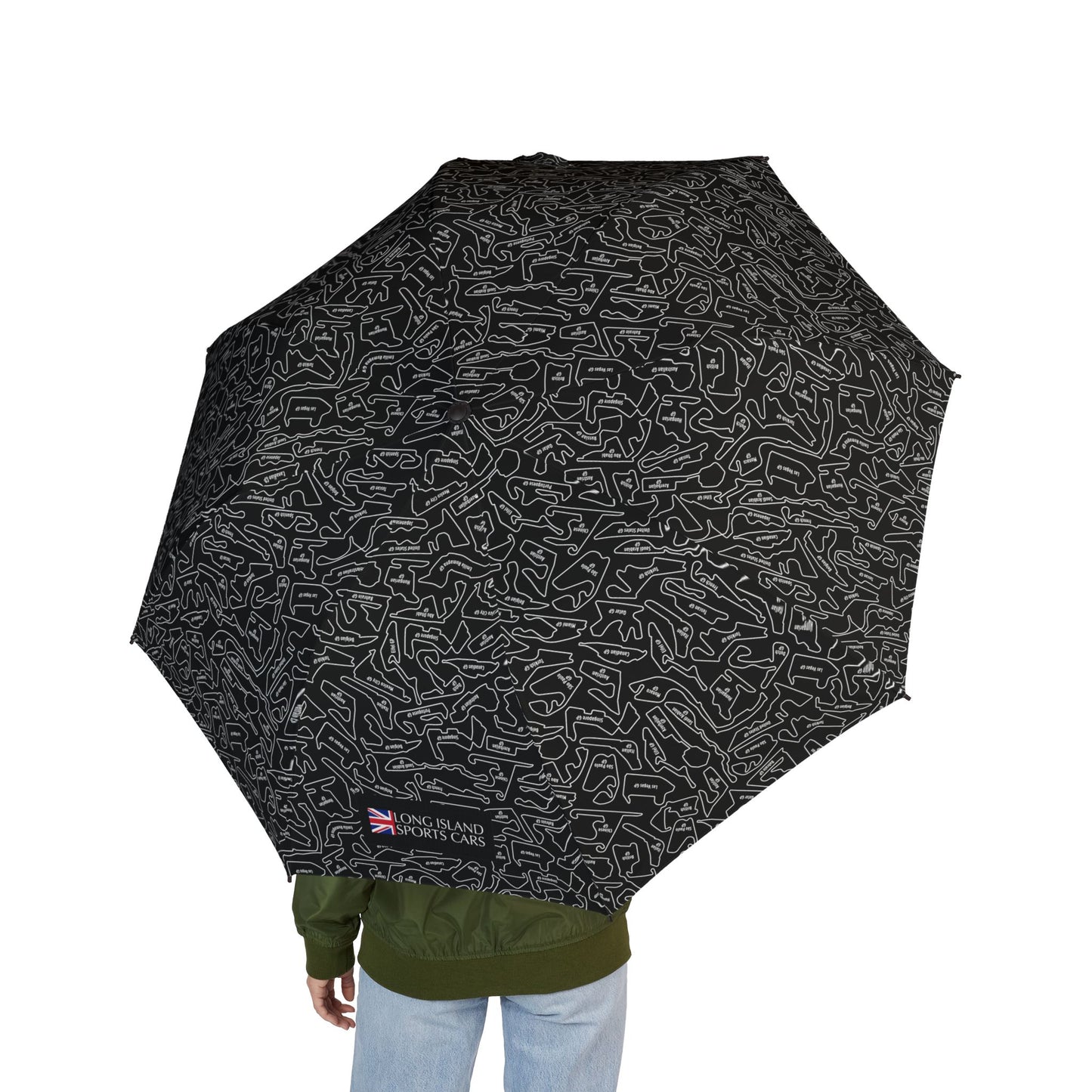 Long Island Sports Cars Compact Foldable Semi‑Automatic Travel Umbrella