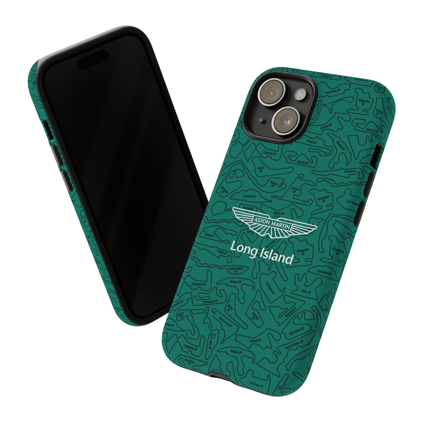 Aston Martin Long Island F1 race Track Inspired Impact-Resistant Phone Case