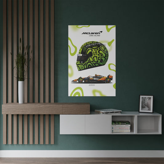 McLaren Long Island Formula 1 inspired | Norris McLaren McL38 Miami Grand Prix Satin Poster