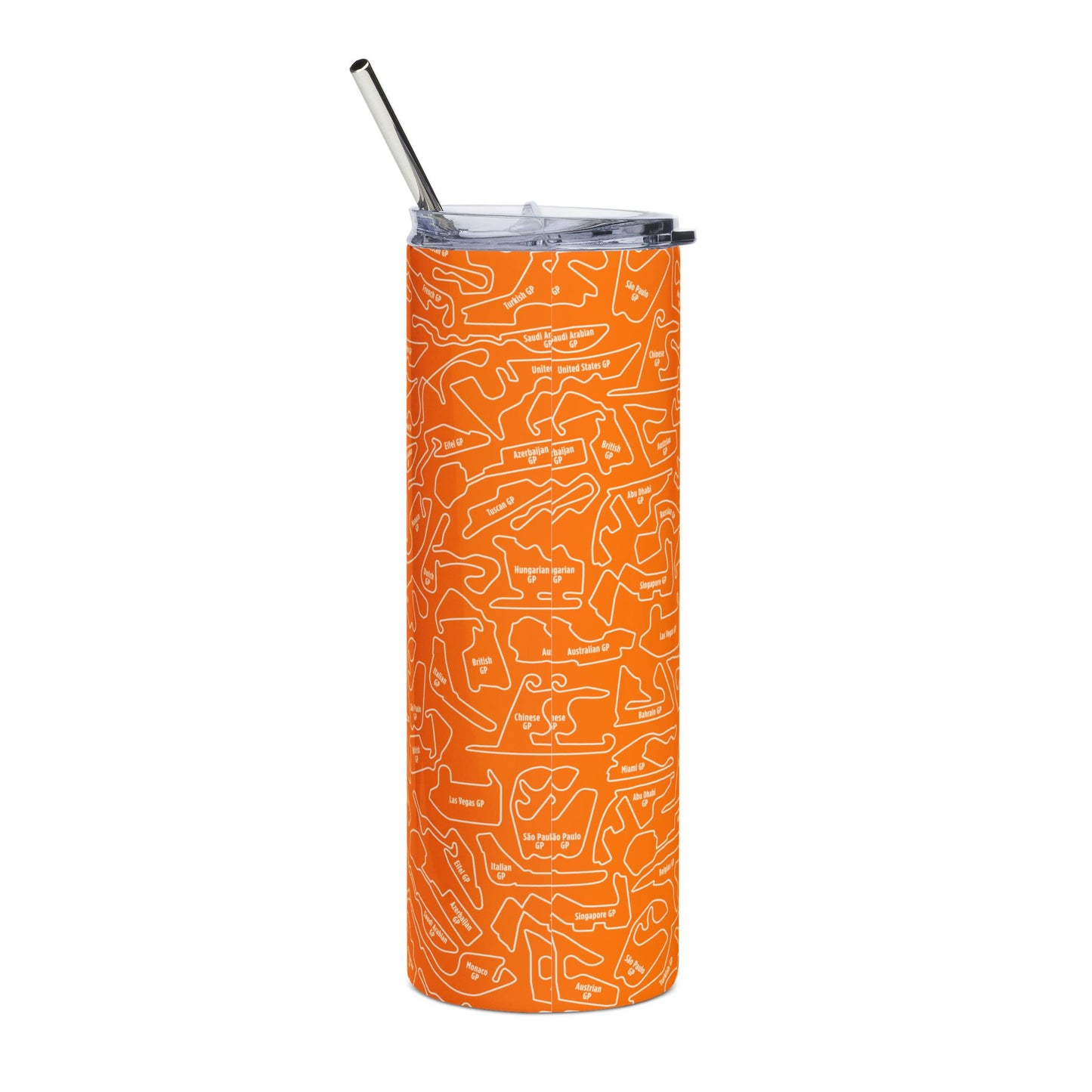 McLaren Long Island F1 Race Track O Skinny Tumbler with Straw 20oz - Sleek Travel Mug for Car Enthusiasts