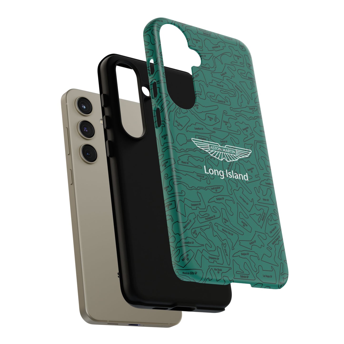 Aston Martin Long Island F1 race Track Inspired Impact-Resistant Phone Case
