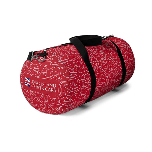 Long Island Sports Cars F1 Racetrack Vibrant Red Travel Duffel Bag