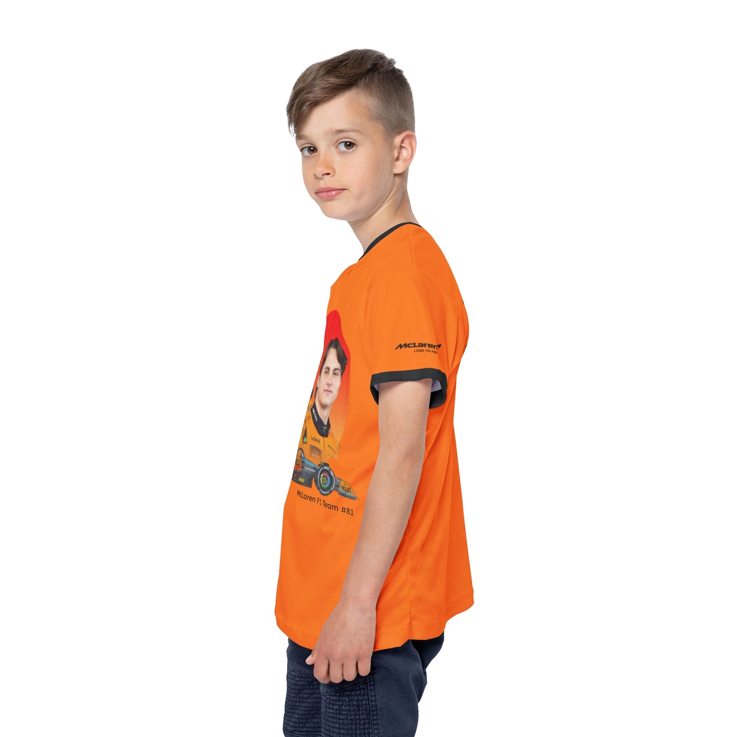 Kids Sports Jersey - Oscar Piastri Formula 1 inspired Design for Young Speed Enthusiasts