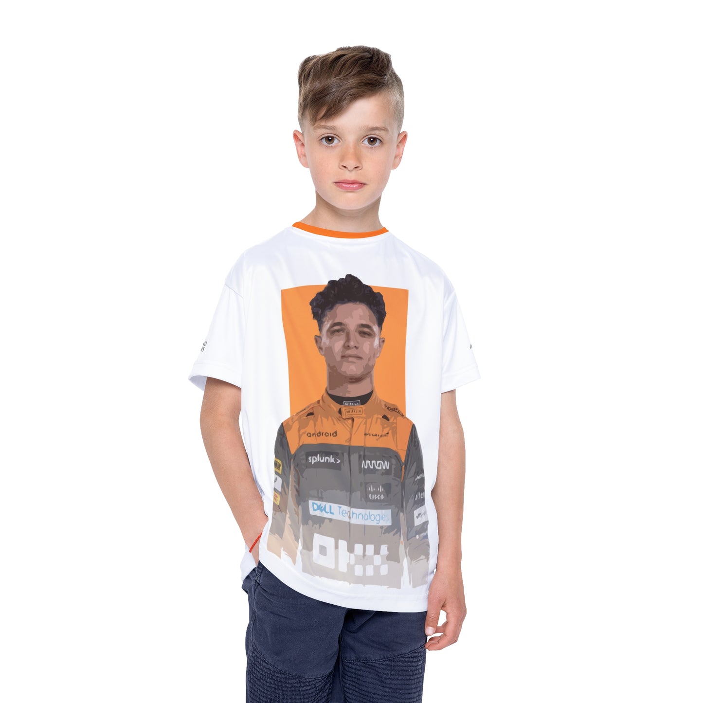 Kids Sports Jersey - Lando Norris Formula 1 inspired Design for Young Speed Enthusiasts