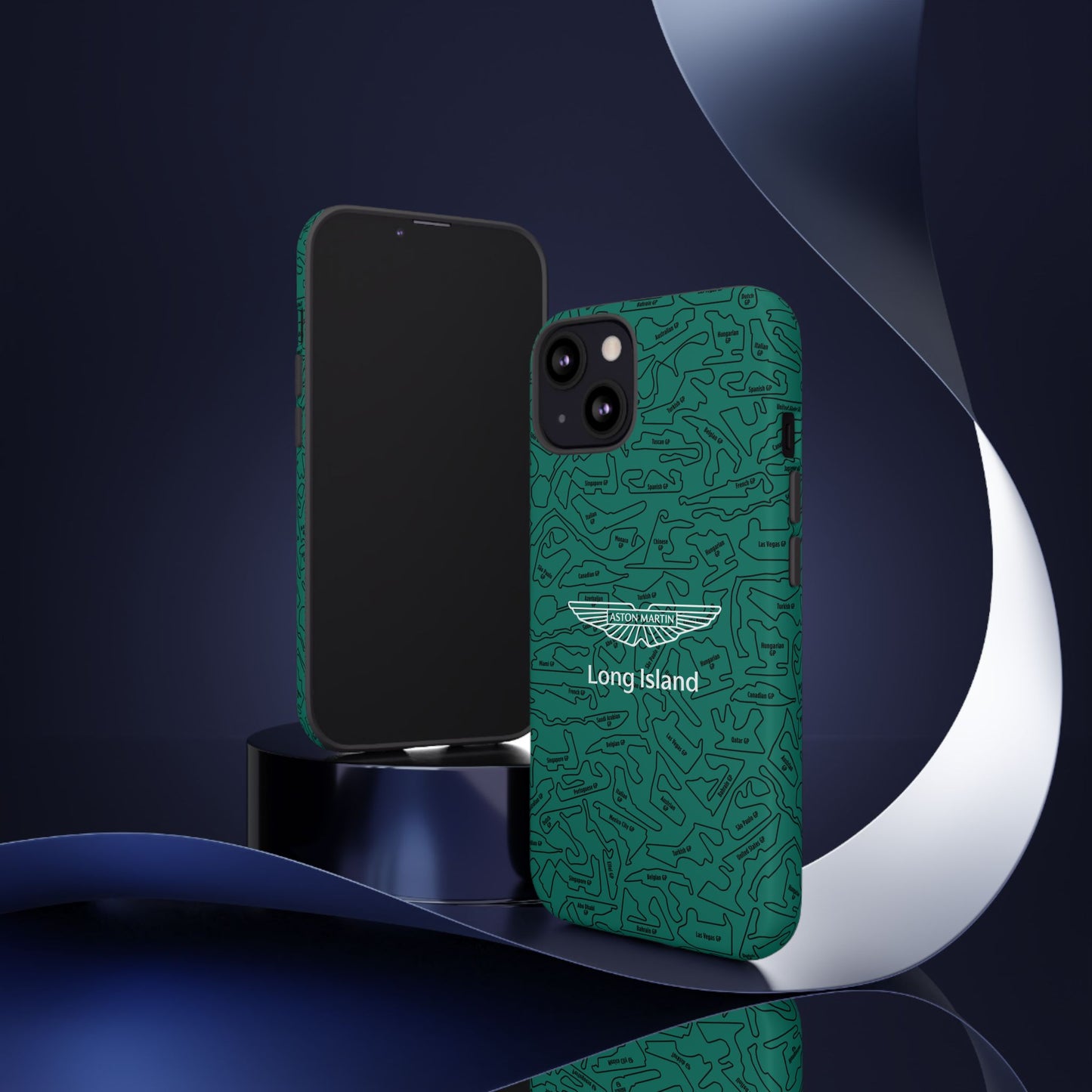 Aston Martin Long Island F1 race Track Inspired Impact-Resistant Phone Case