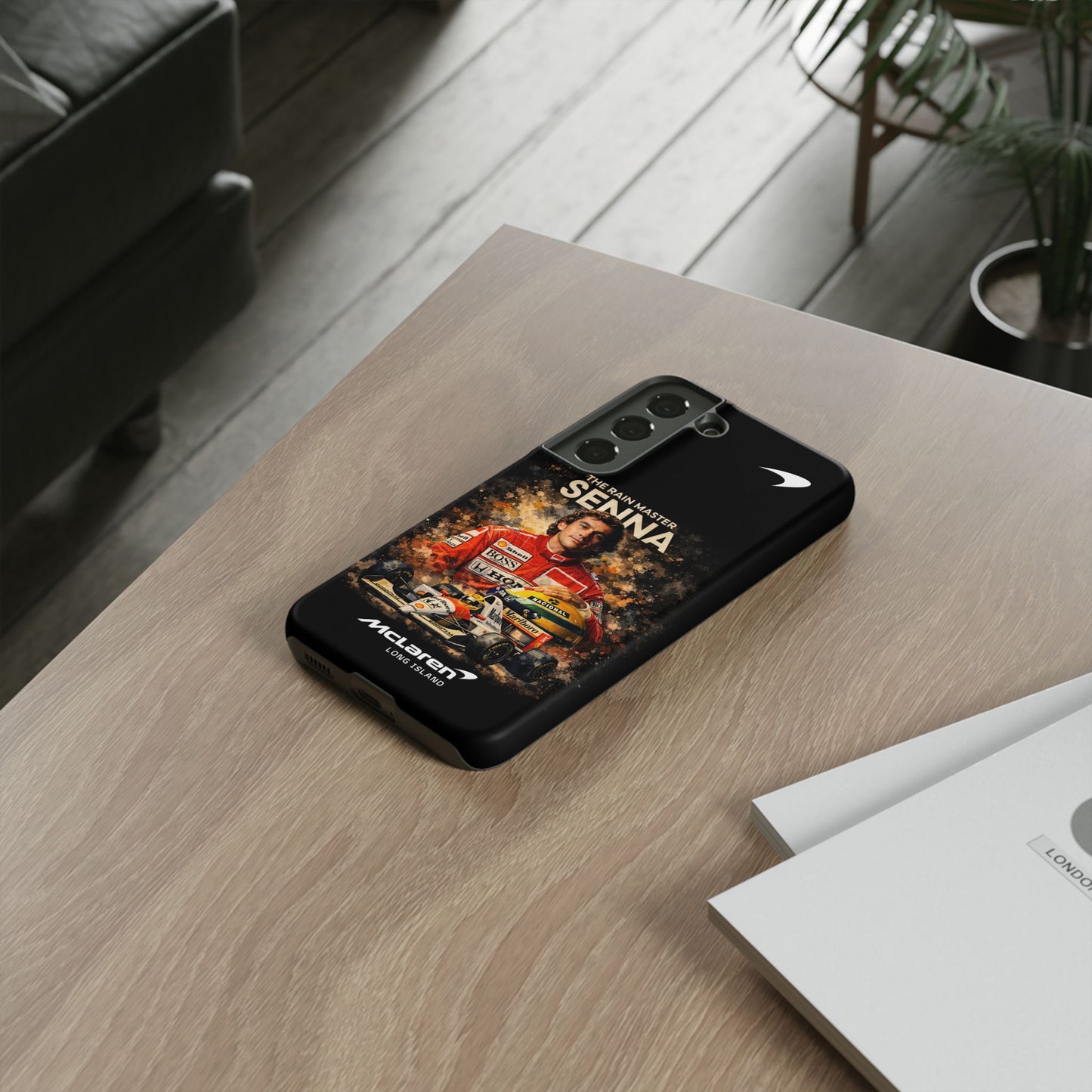 McLaren Long Island “The Rain Master” Ayrton Senna Inspired Impact-Resistant Phone Case | Durable Protection for Car Enthusiasts