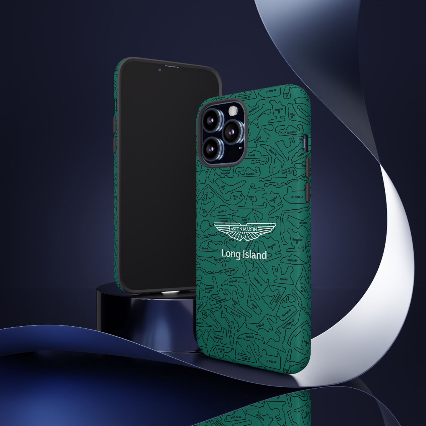 Aston Martin Long Island F1 race Track Inspired Impact-Resistant Phone Case
