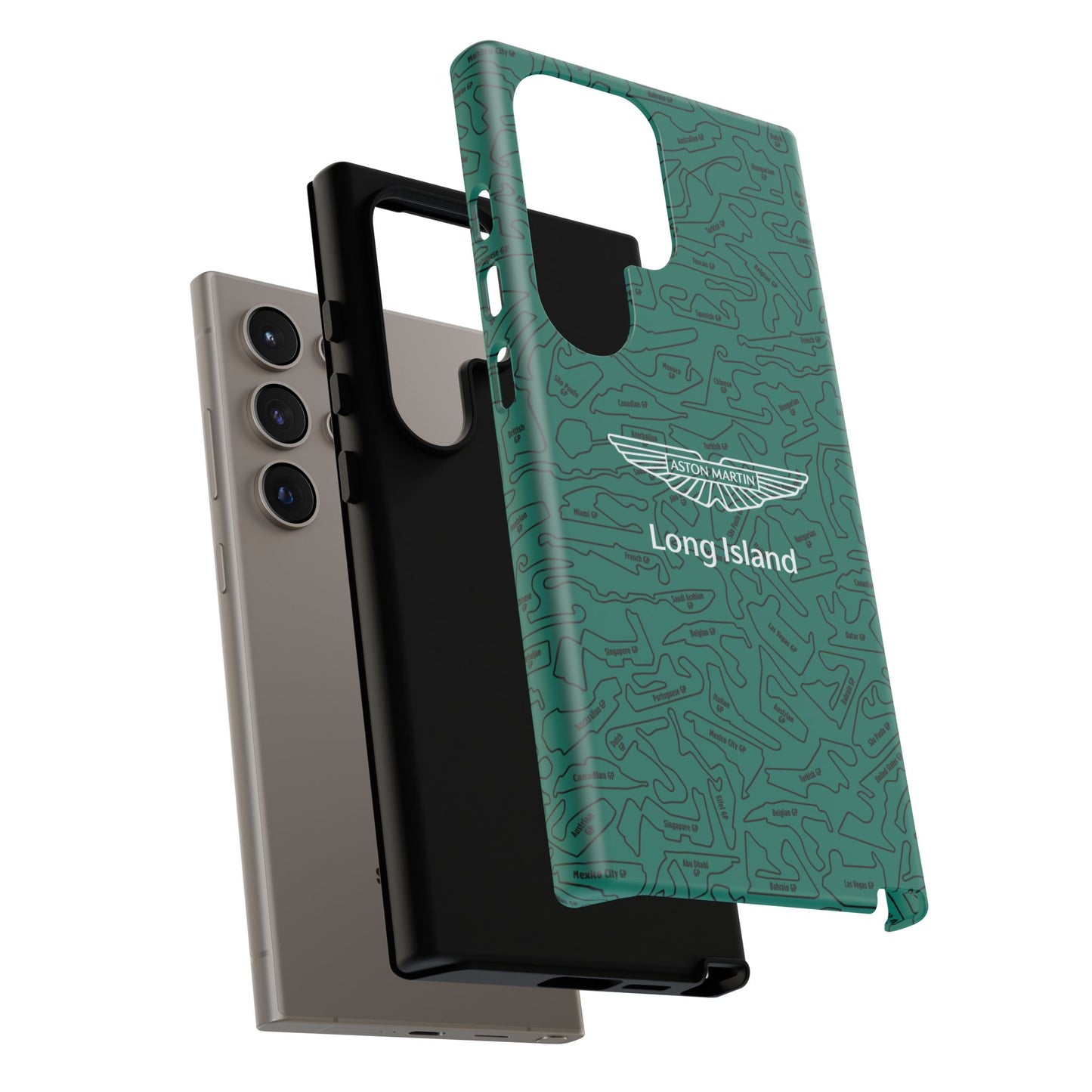 Aston Martin Long Island F1 race Track Inspired Impact-Resistant Phone Case