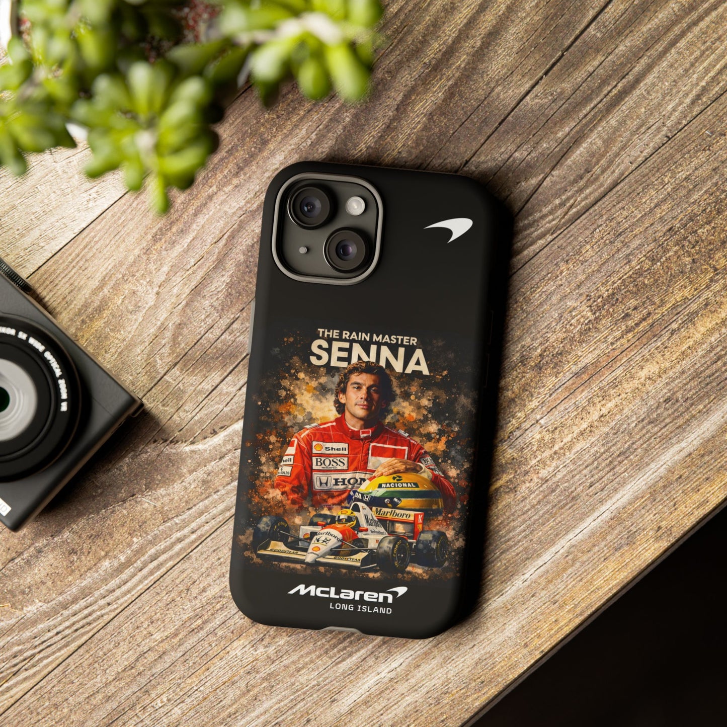 McLaren Long Island “The Rain Master” Ayrton Senna Inspired Impact-Resistant Phone Case | Durable Protection for Car Enthusiasts