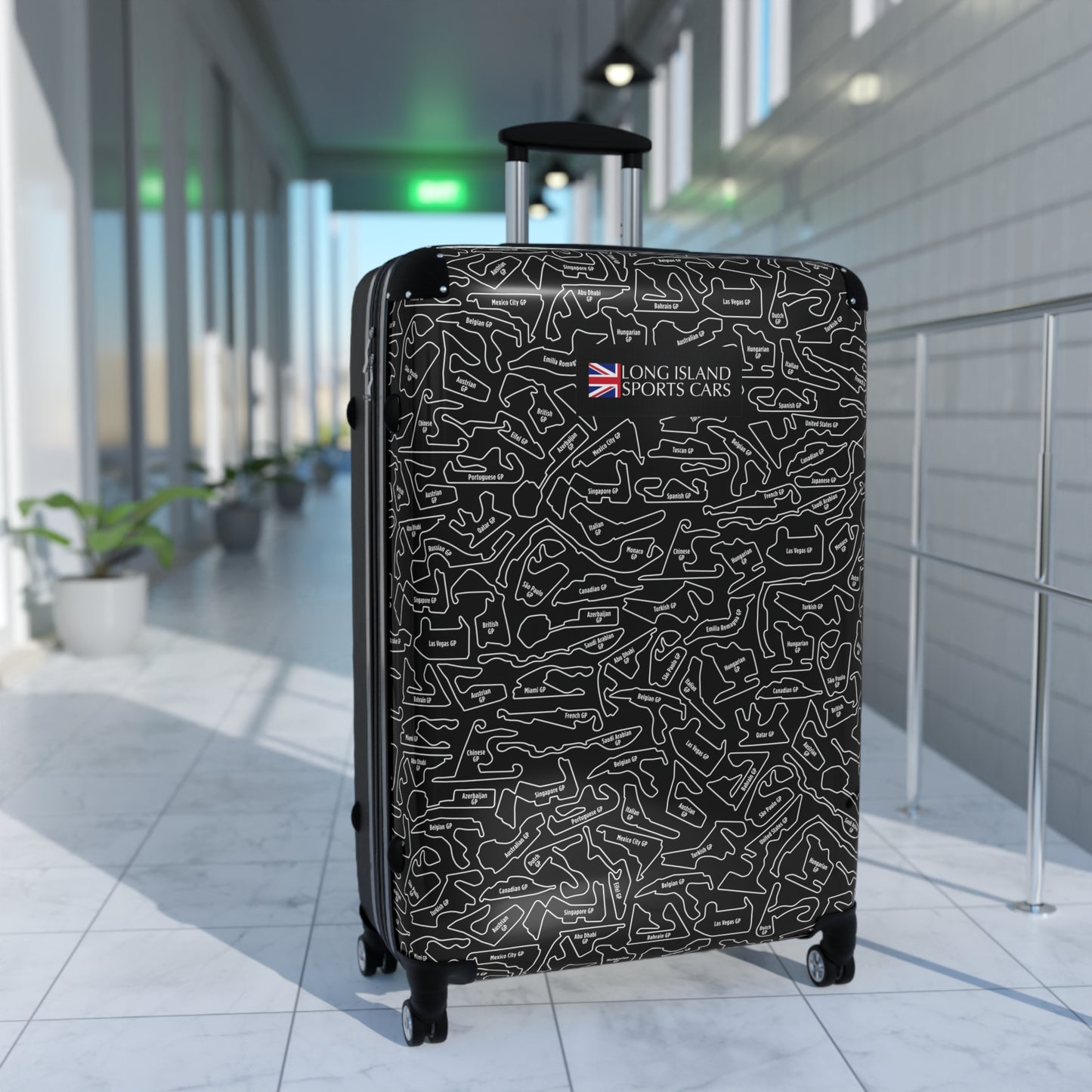 Long Island Sports True Black Cars F1 Racetrack Suitcase