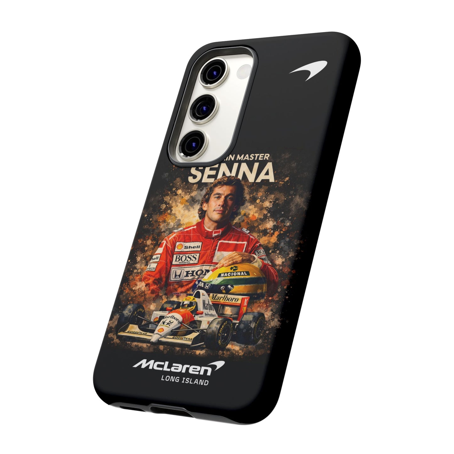 McLaren Long Island “The Rain Master” Ayrton Senna Inspired Impact-Resistant Phone Case | Durable Protection for Car Enthusiasts