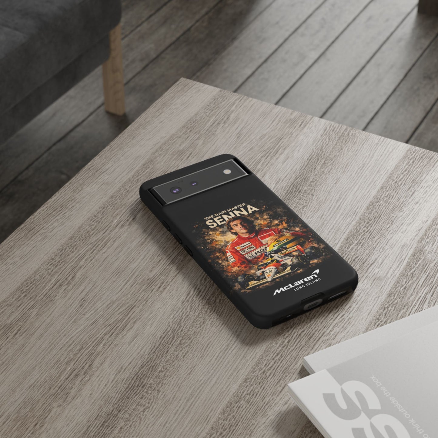 McLaren Long Island “The Rain Master” Ayrton Senna Inspired Impact-Resistant Phone Case | Durable Protection for Car Enthusiasts
