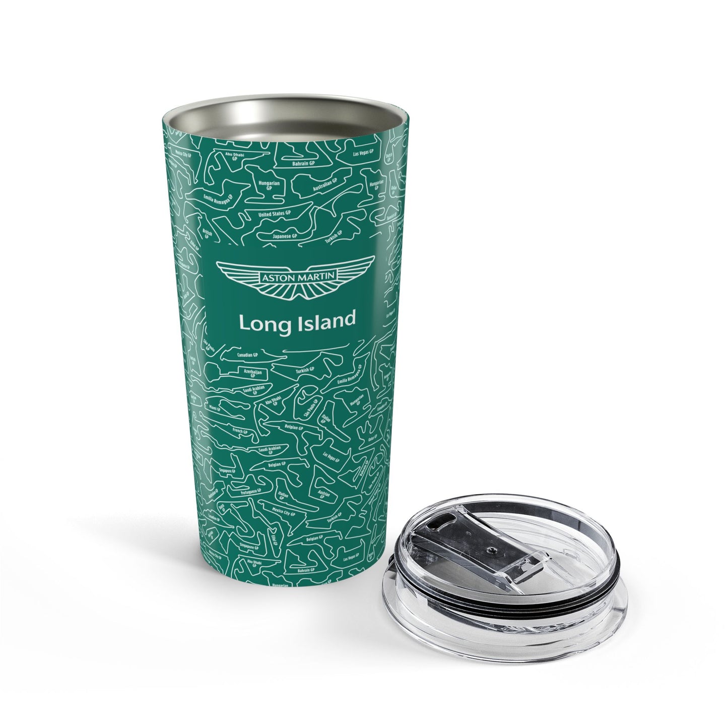 Aston Martin Long Island  AM Green F1 Race Track 20oz Tumbler