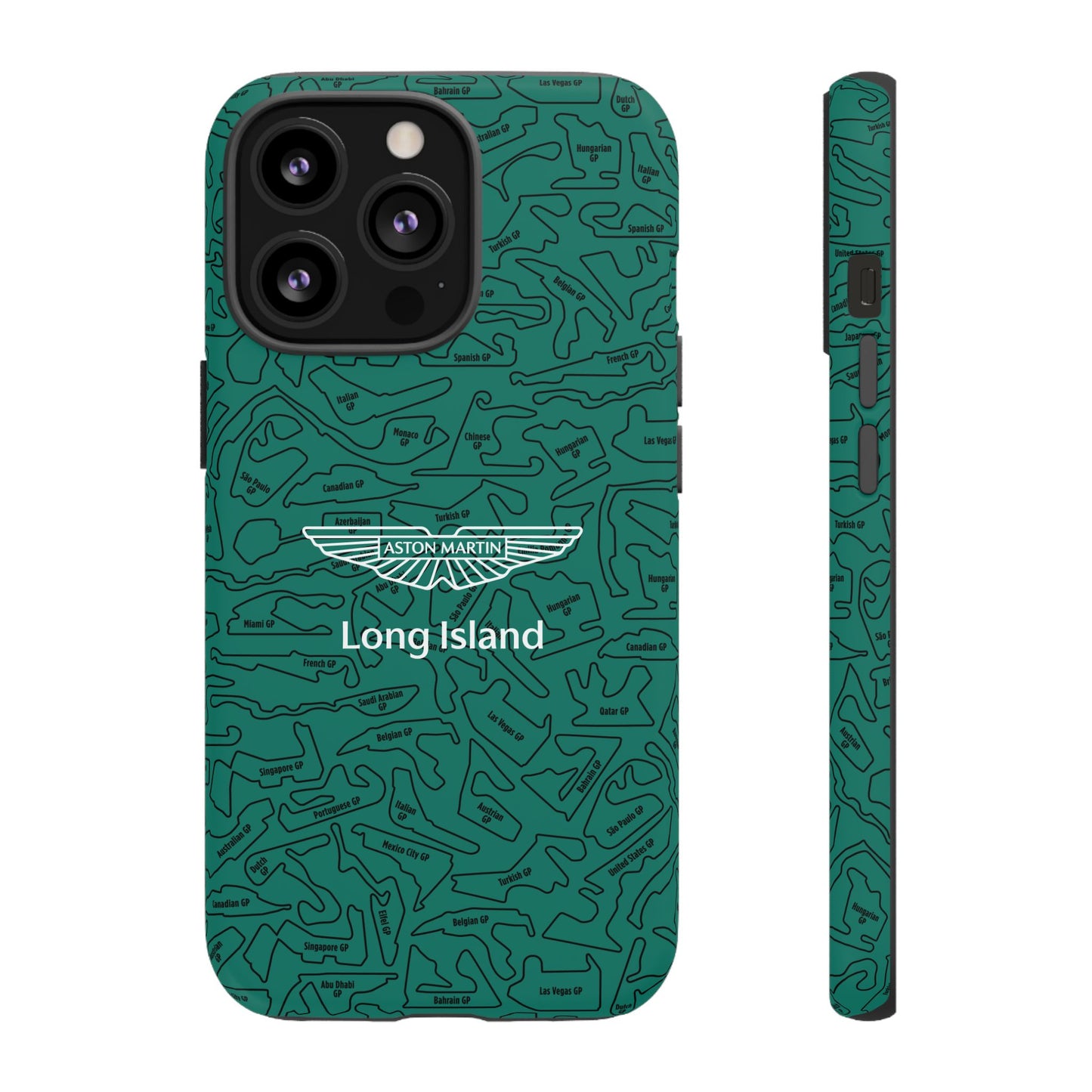 Aston Martin Long Island F1 race Track Inspired Impact-Resistant Phone Case