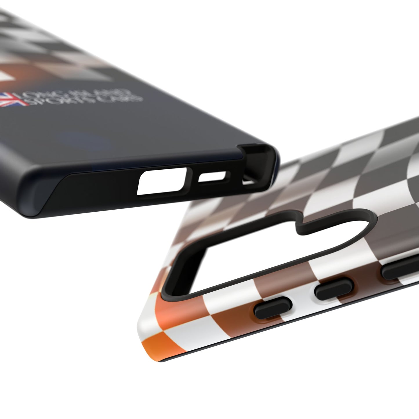 Long Island Sports Cars F1 Checkered Flag Impact-Resistant Phone Case | Durable Protection for Car Enthusiasts
