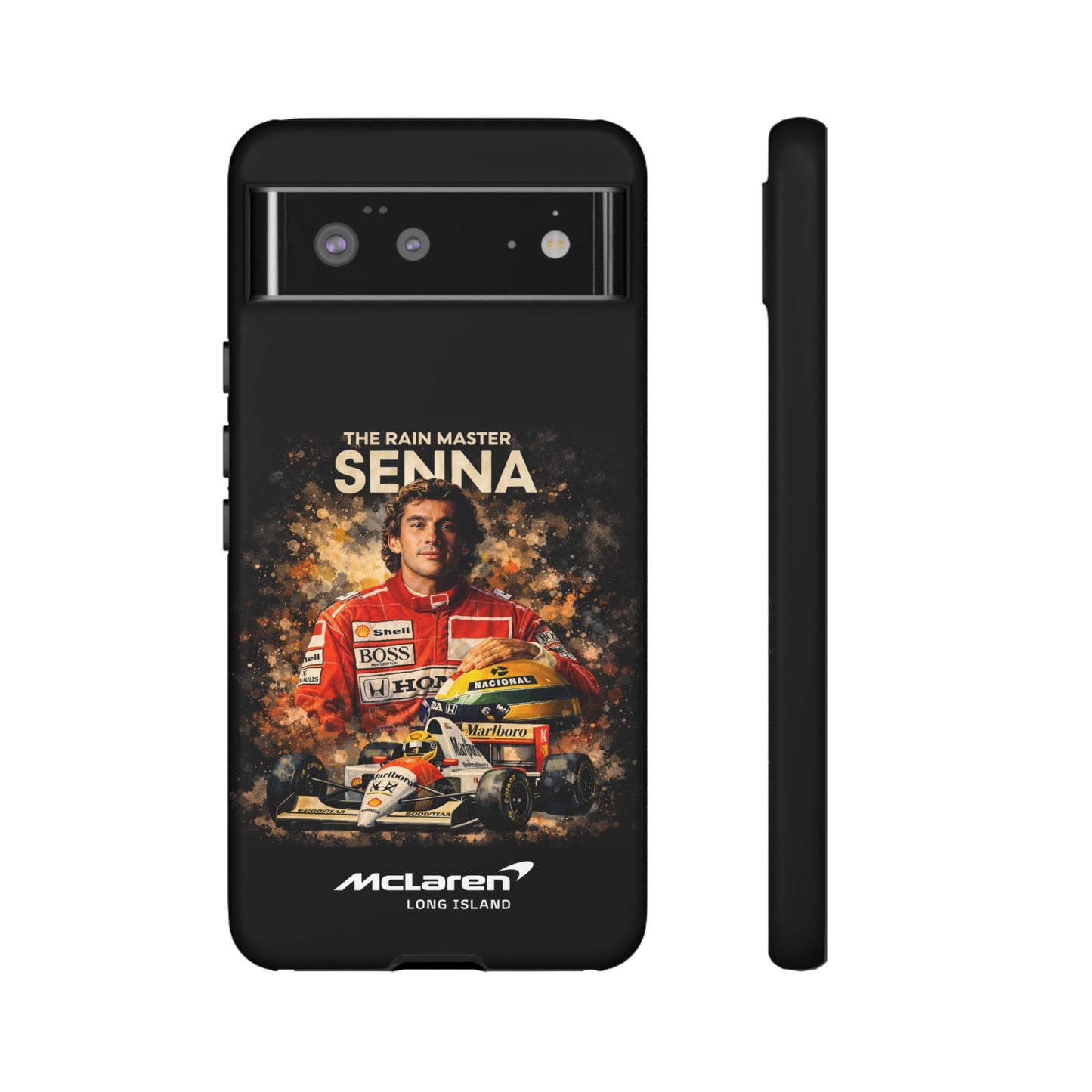 McLaren Long Island “The Rain Master” Ayrton Senna Inspired Impact-Resistant Phone Case | Durable Protection for Car Enthusiasts