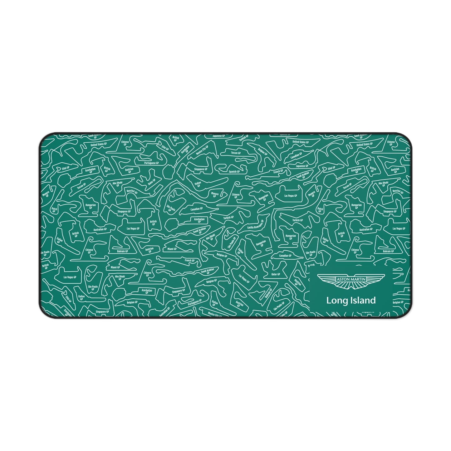 Aston Matin Long Island Mouse Pad Red F1 Racing Track Pattern Desk Mat