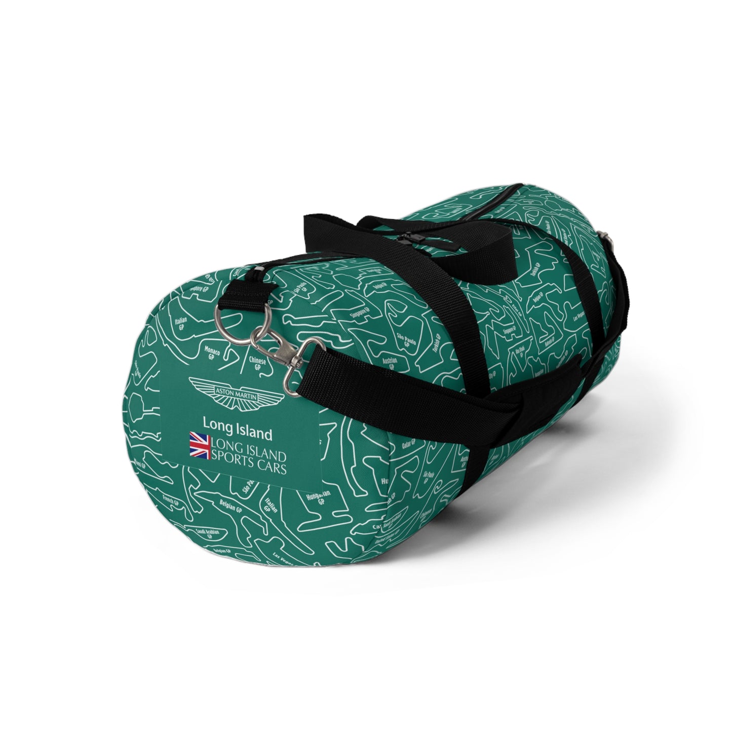 Aston Martin Long Island F1 Racetrack Vibrant AM Green Travel Duffel Bag