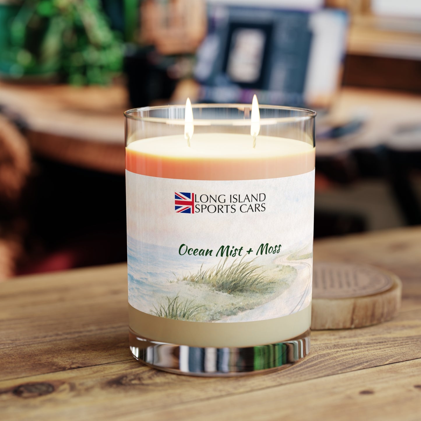 Long Island Sports Cars Scented Candle — Ocean Mist + Moss 11oz Glass Jar