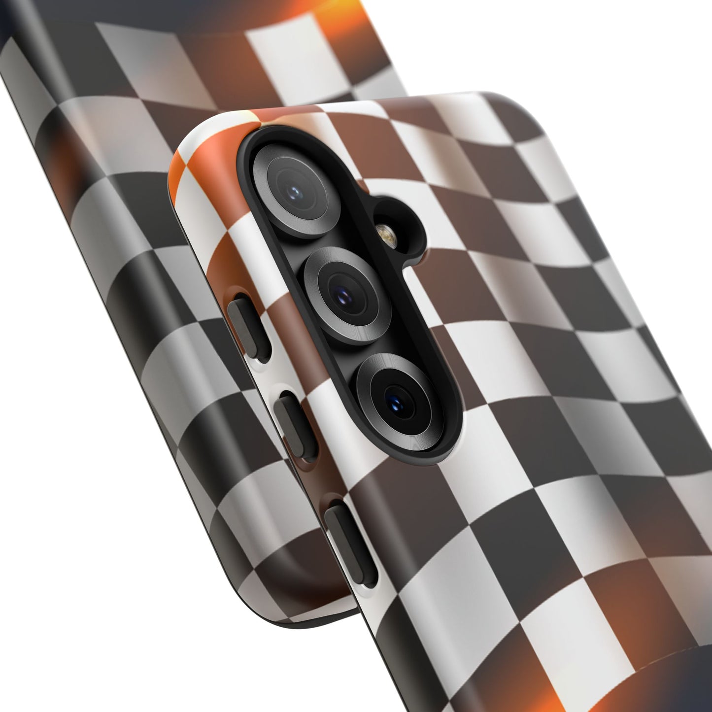 McLaren Long Island F1 Checkered Flag Impact-Resistant Phone Case | Durable Protection for Car Enthusiasts
