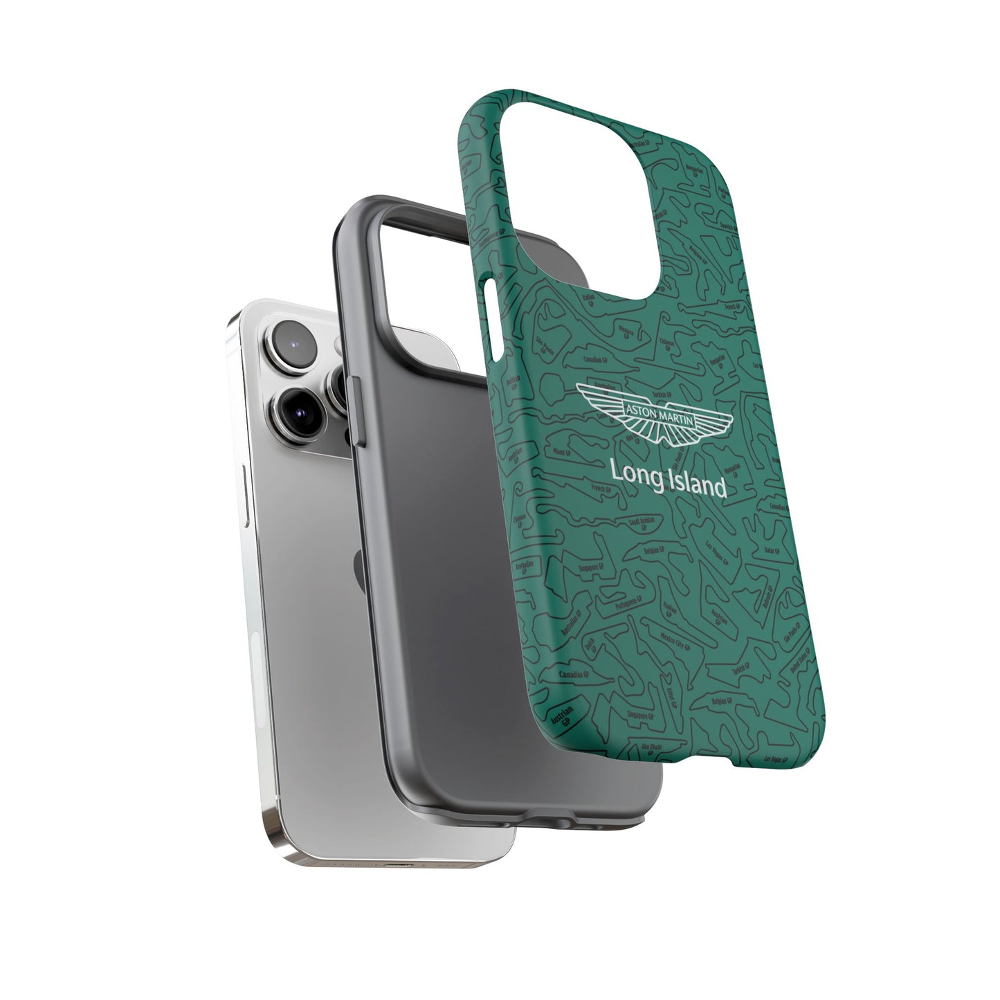 Aston Martin Long Island F1 race Track Inspired Impact-Resistant Phone Case