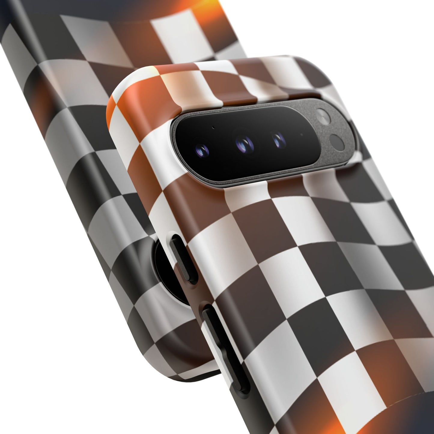 McLaren Long Island F1 Checkered Flag Impact-Resistant Phone Case | Durable Protection for Car Enthusiasts