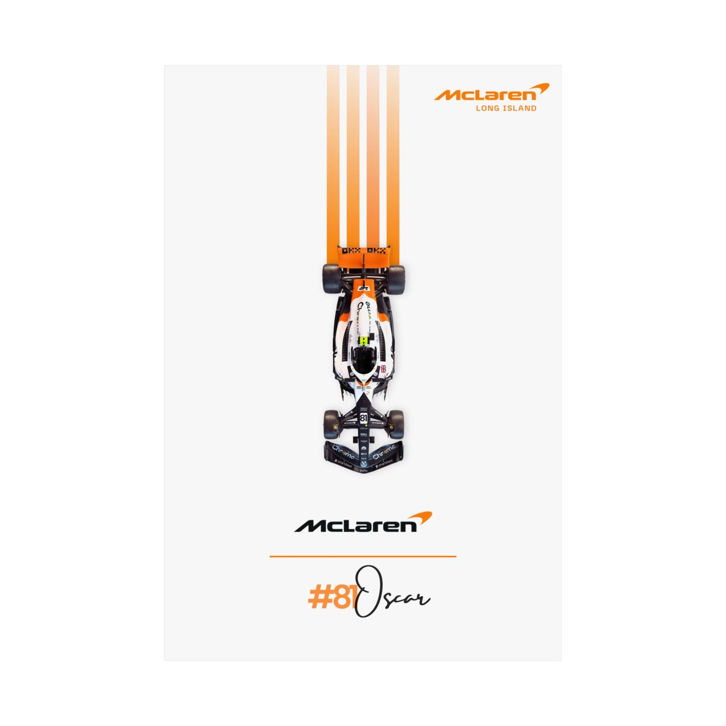 McLaren Long Island F1 inspired Satin Poster Oscar Piastri Home Decor for F1 Fans