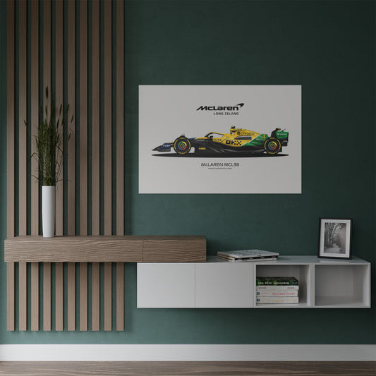 McLaren Long Island Formula 1 inspired Norris Monaco livery Satin Poster