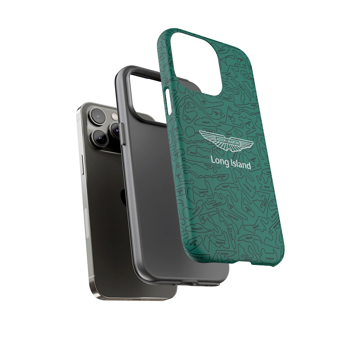 Aston Martin Long Island F1 race Track Inspired Impact-Resistant Phone Case