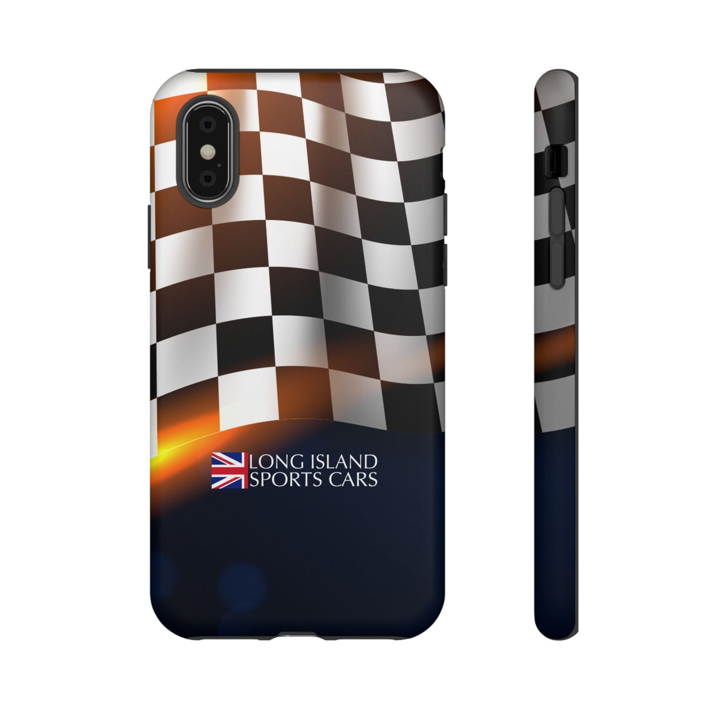 Long Island Sports Cars F1 Checkered Flag Impact-Resistant Phone Case | Durable Protection for Car Enthusiasts