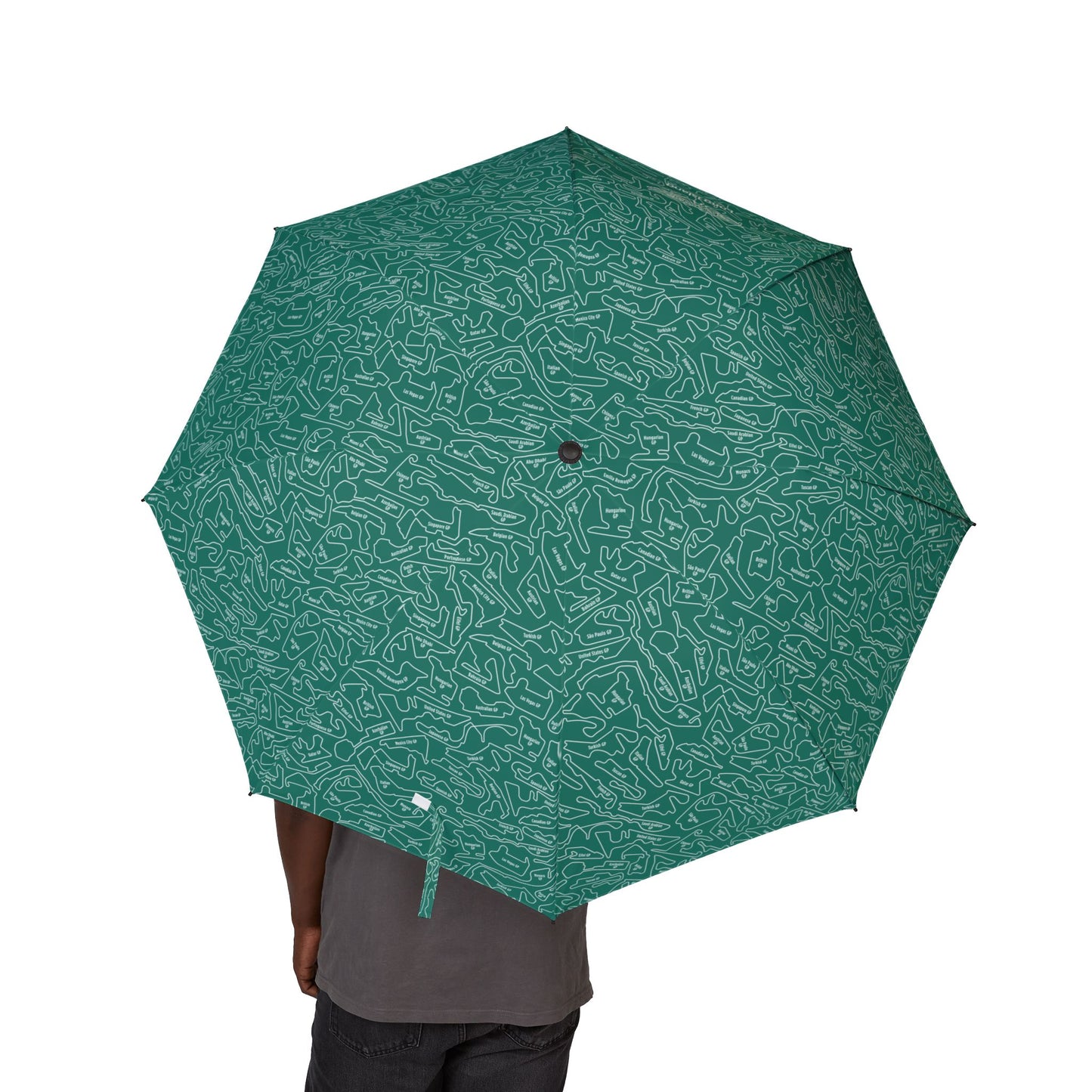 Aston Martin Long Island Compact Foldable Semi‑Automatic Travel Umbrella