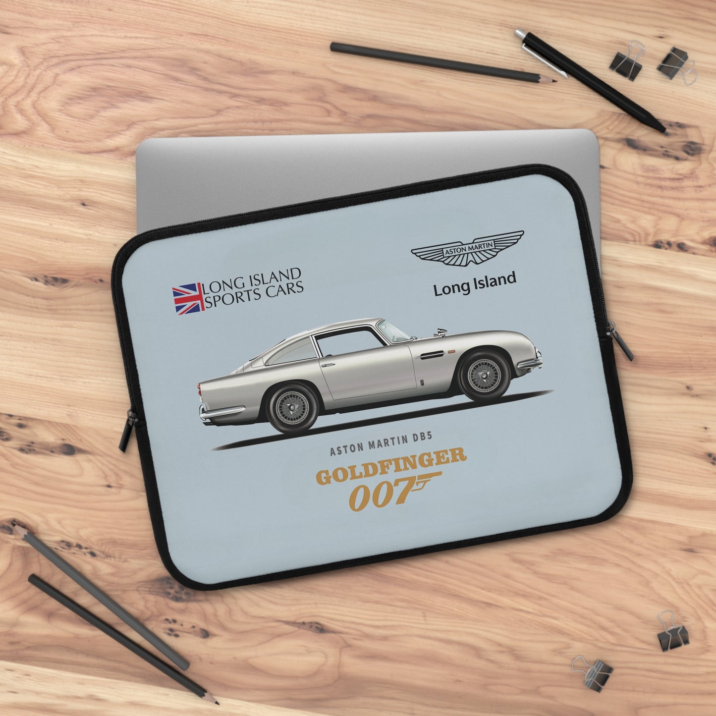 Aston Martin Long Island DB5 Goldfinger 007 inspired  Laptop Sleeve