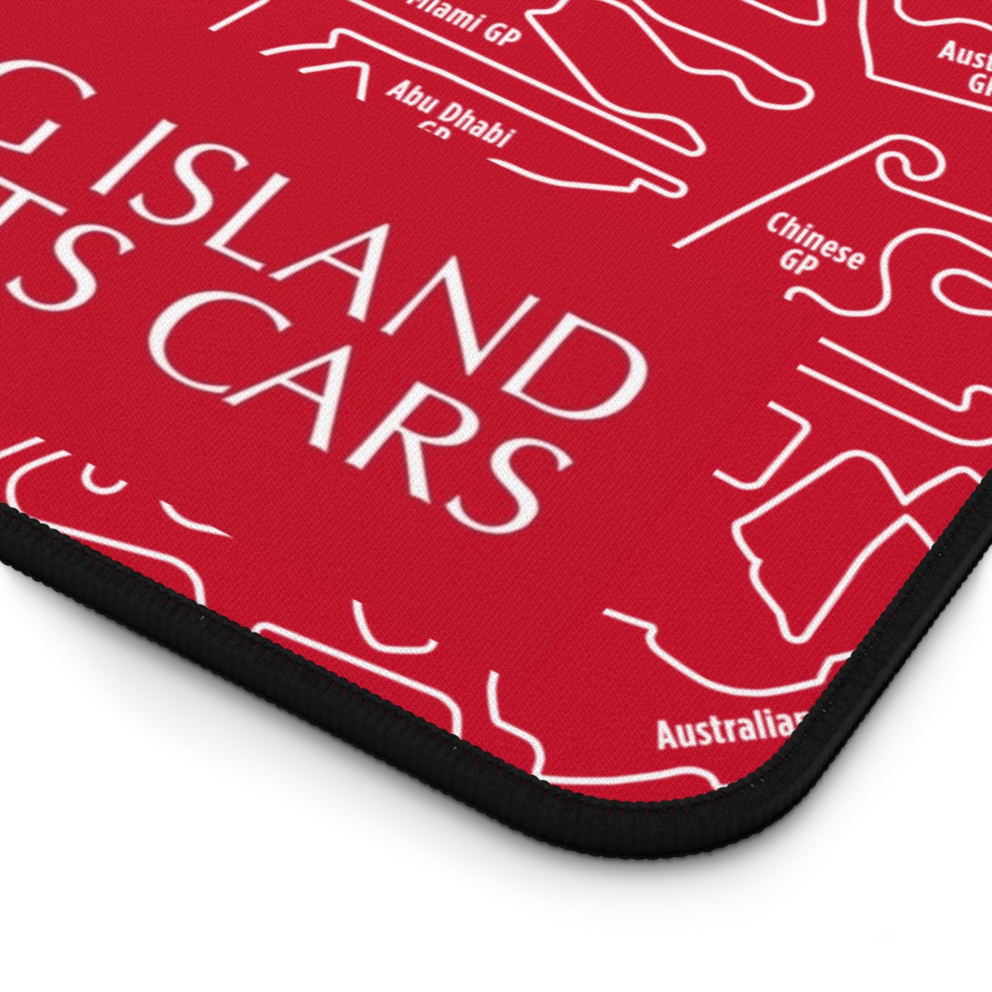 Long Island Sports Cars Mouse Pad Red F1 Racing Track Pattern Desk Mat
