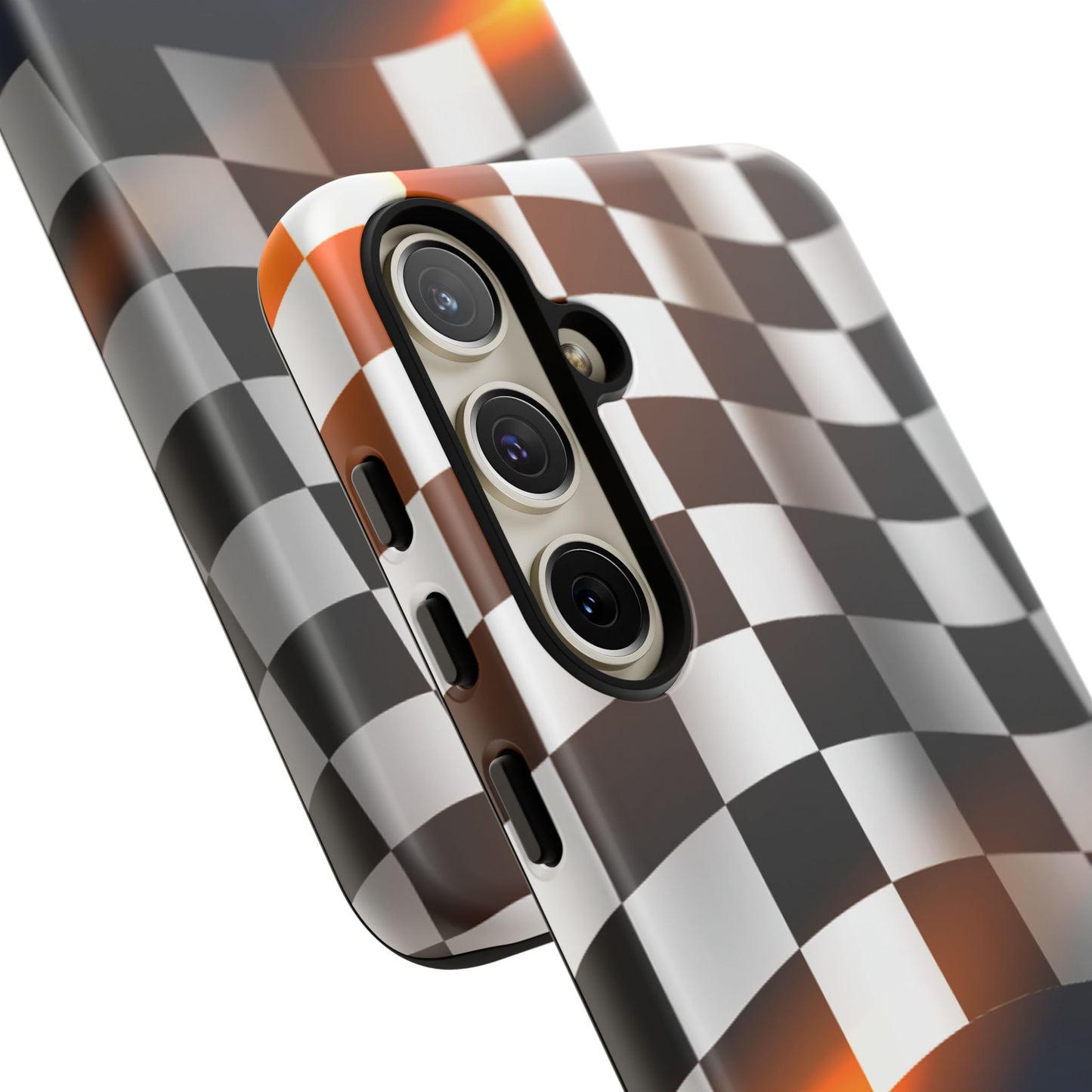 McLaren Long Island F1 Checkered Flag Impact-Resistant Phone Case | Durable Protection for Car Enthusiasts