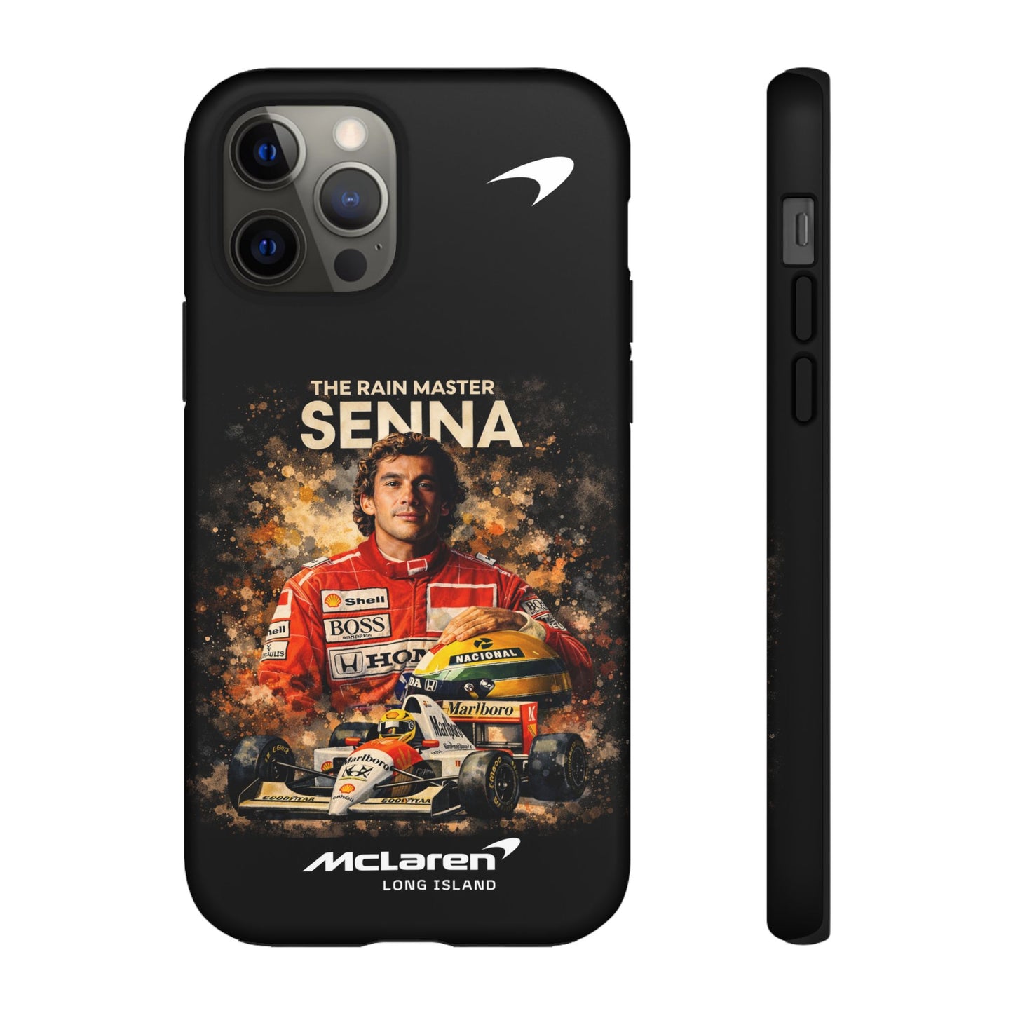 McLaren Long Island “The Rain Master” Ayrton Senna Inspired Impact-Resistant Phone Case | Durable Protection for Car Enthusiasts