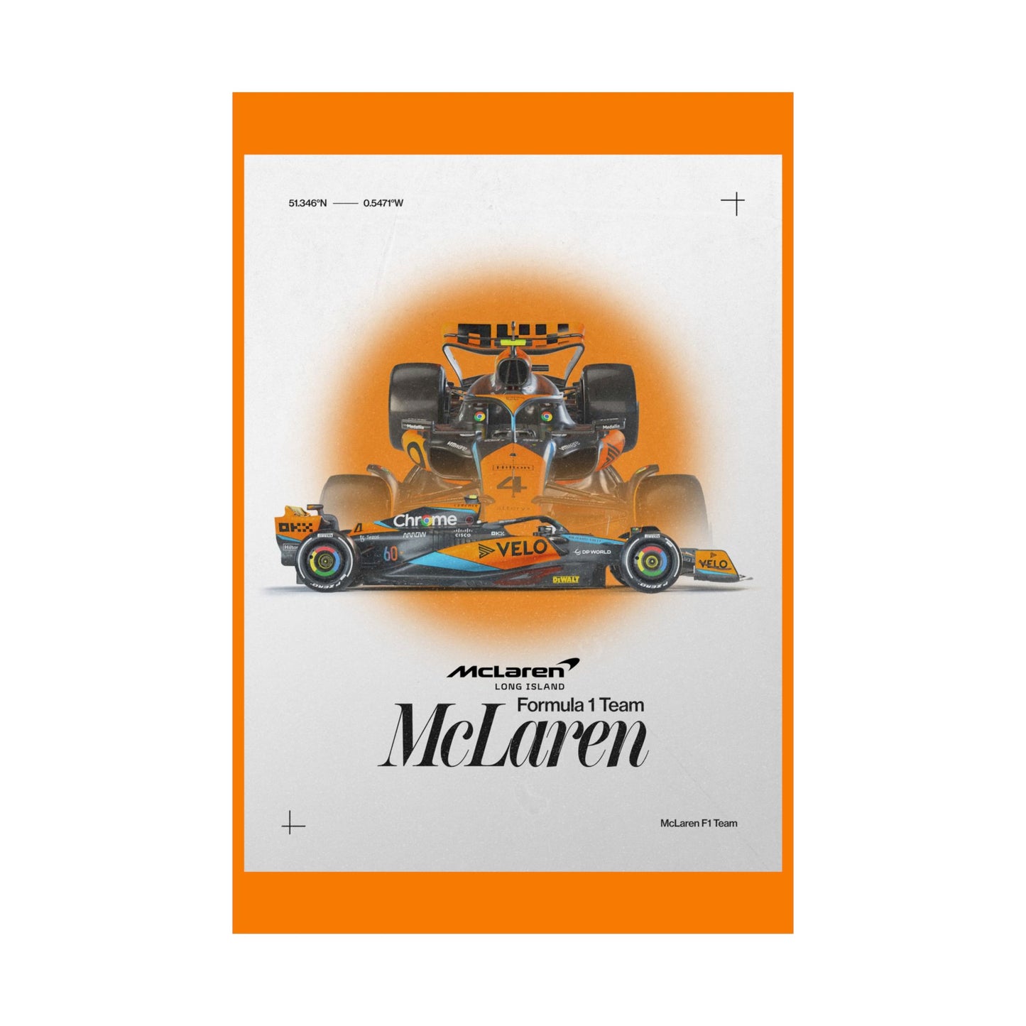 McLaren Long Island F1 inspired Satin Poster Home Decor for F1 Fans