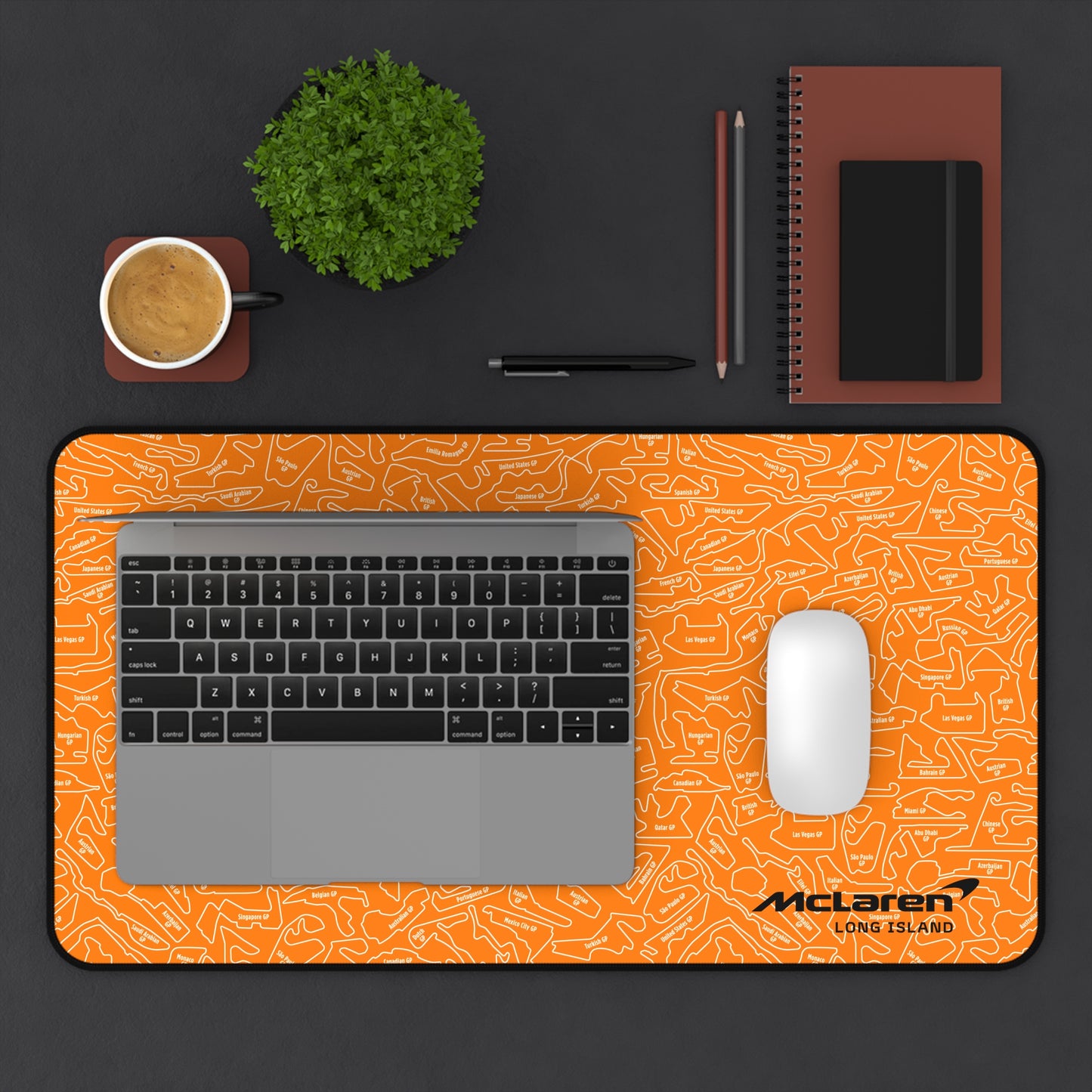 McLaren Long Island Mouse Pad Red F1 Racing Track Pattern Desk Mat