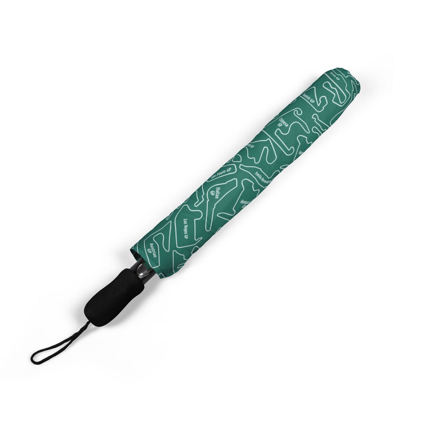 Aston Martin Long Island Compact Foldable Semi‑Automatic Travel Umbrella